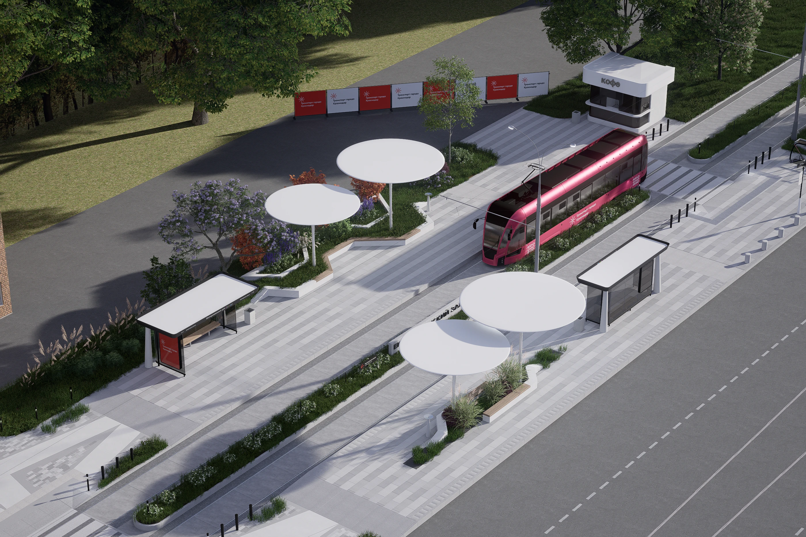 Трамвайная станция Краснодар / tram station — Изображение №7 — Графика, 3D на Dprofile