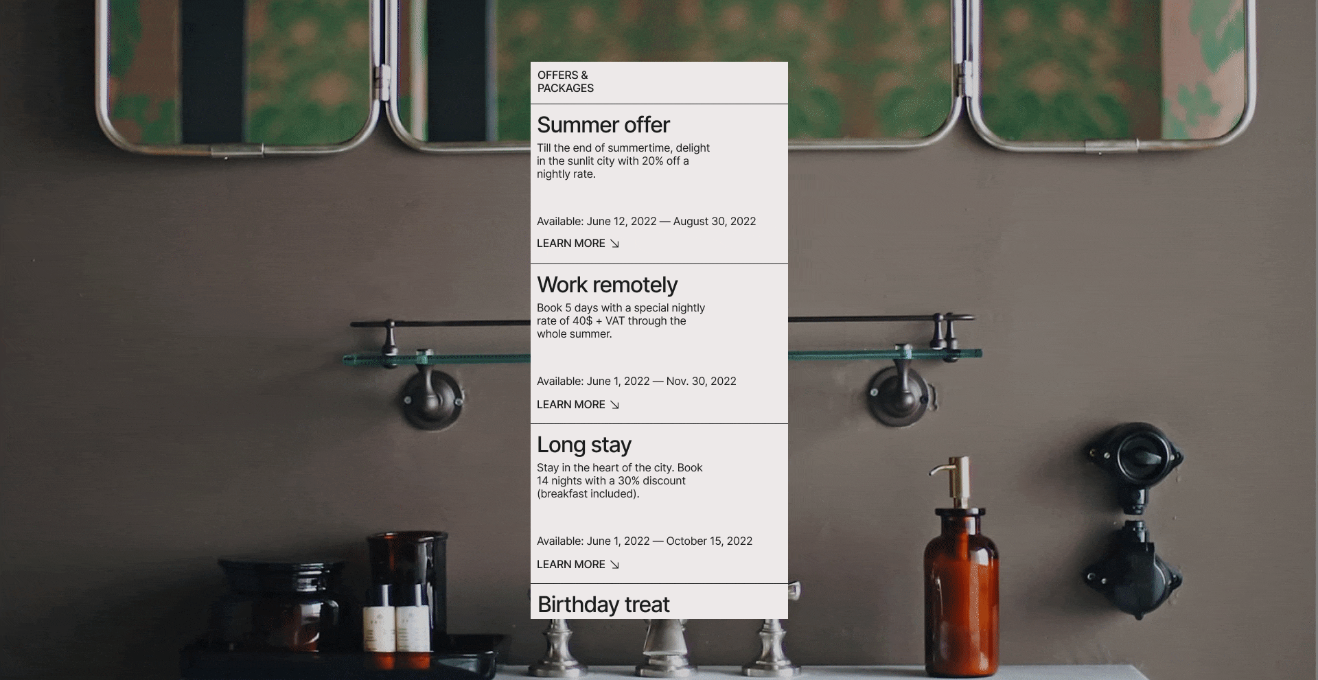 Boutique hotel website design — Изображение №14 — Интерфейсы, Маркетинг на Dprofile