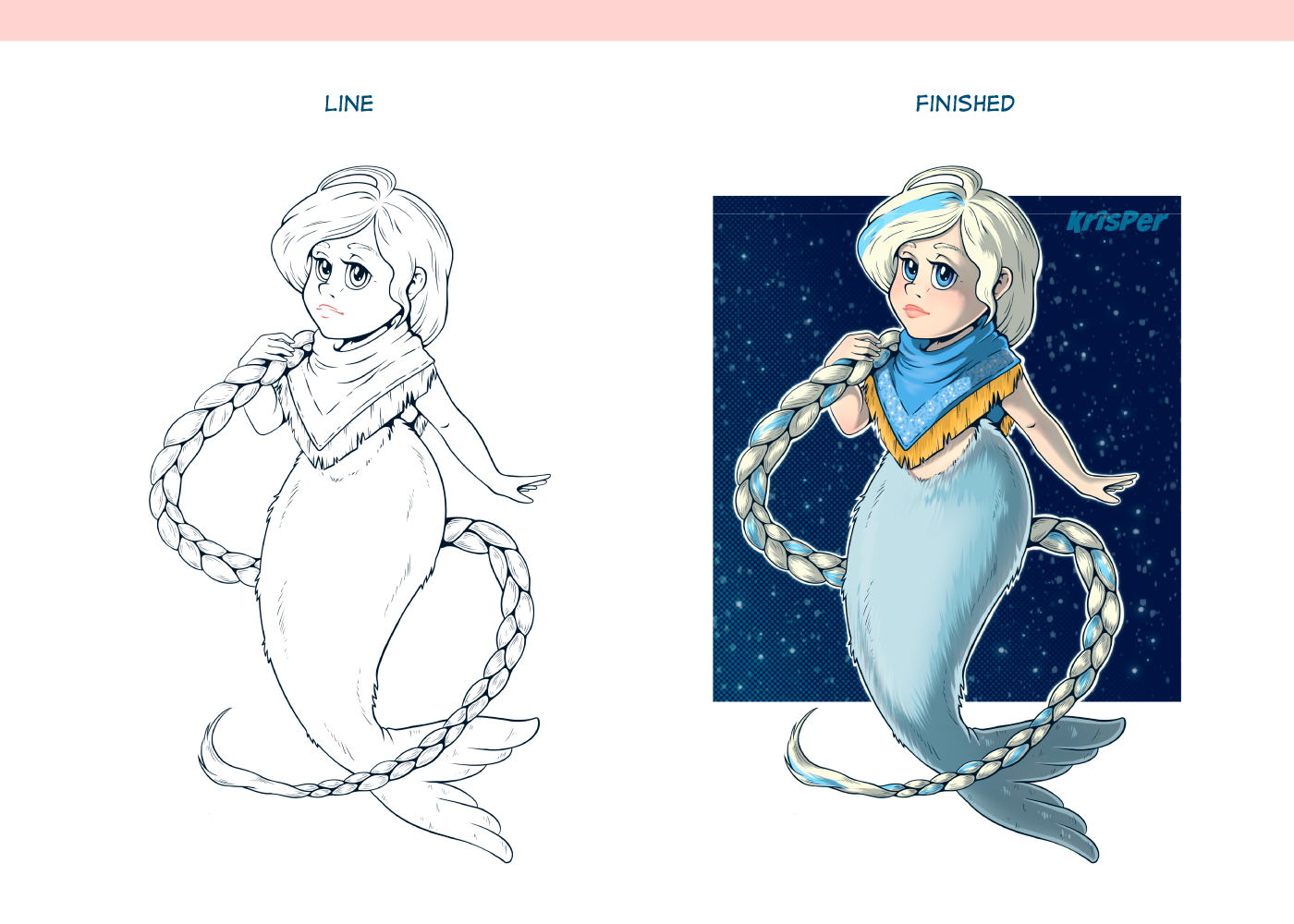 Mermaid character design for children's puzzles — Изображение №2 — Иллюстрация на Dprofile