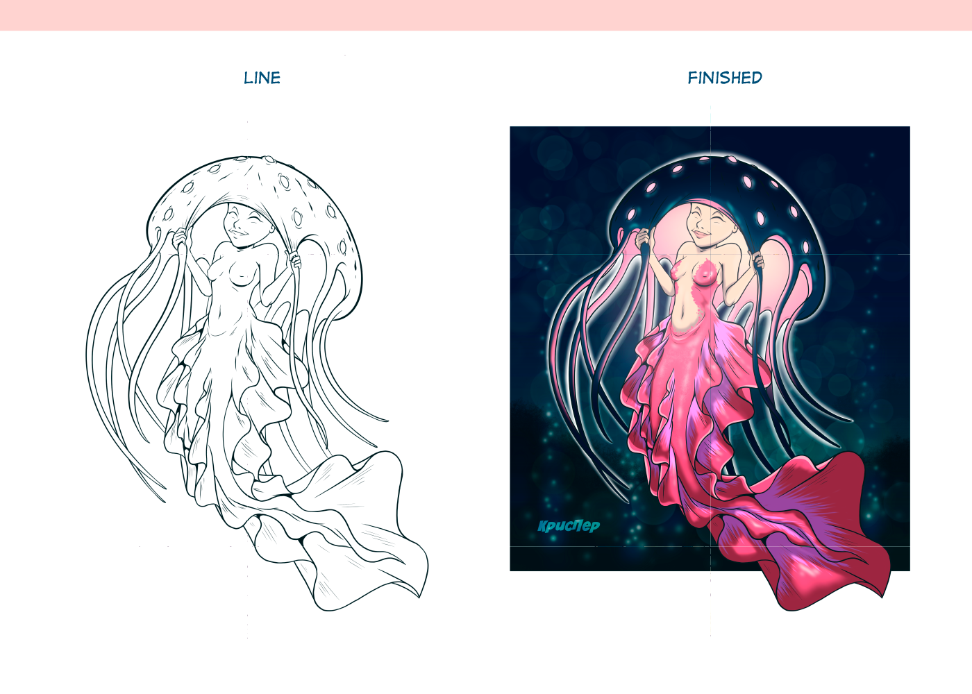 Mermaid character design for children's puzzles — Изображение №6 — Иллюстрация на Dprofile