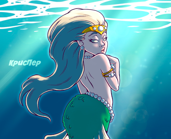 Mermaid character design for children's puzzles — Иллюстрация на Dprofile