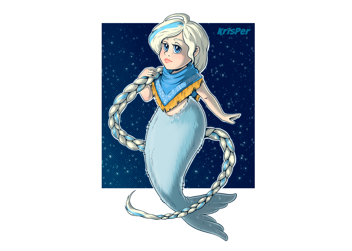 Mermaid character design for children's puzzles — Изображение №3 — Иллюстрация на Dprofile
