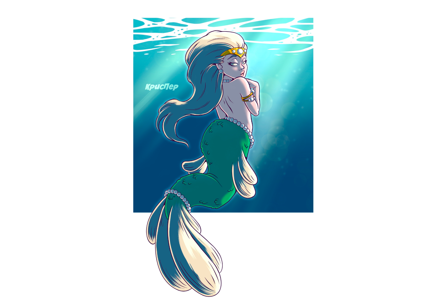 Mermaid character design for children's puzzles — Изображение №5 — Иллюстрация на Dprofile