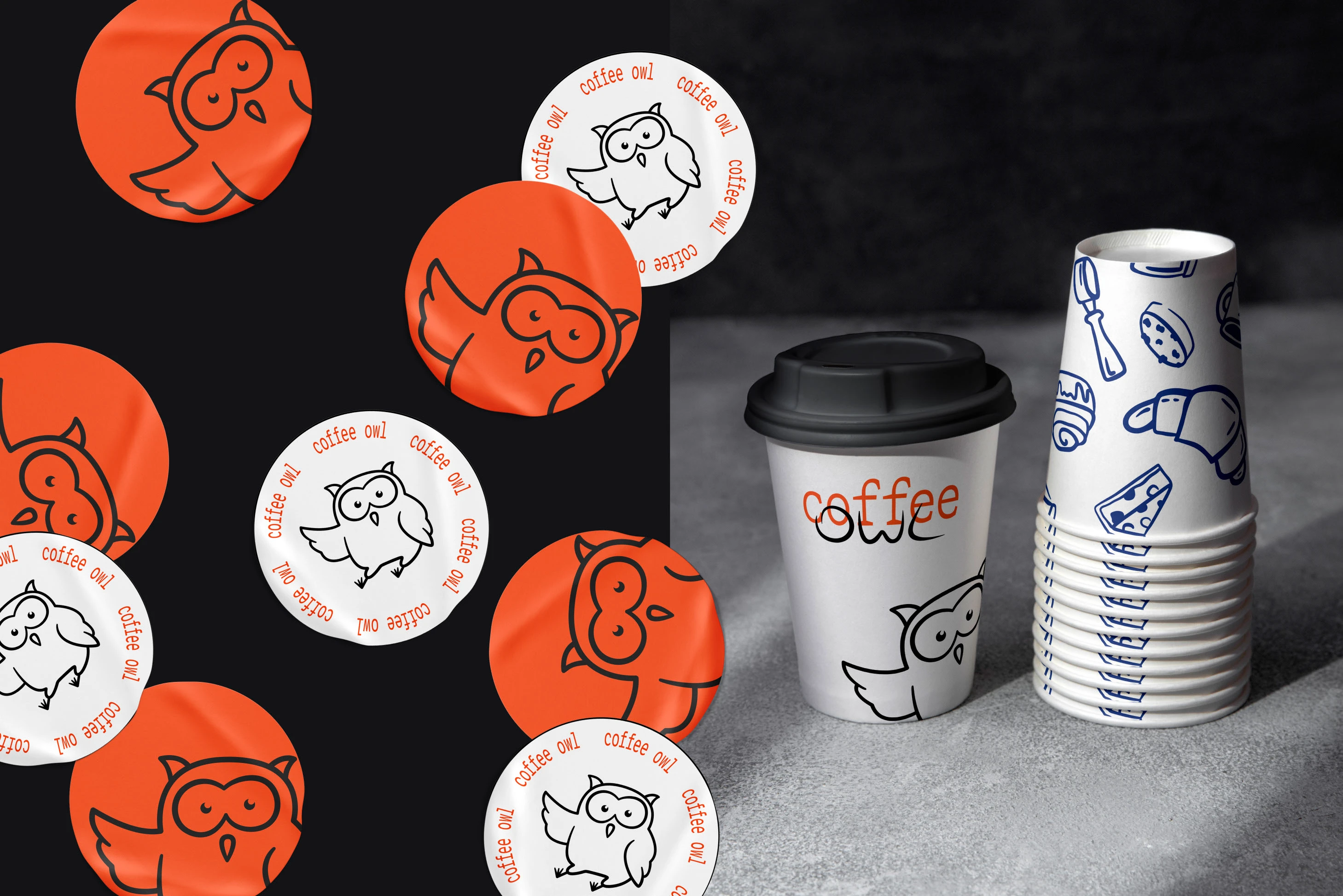 Coffee owl | brand identity | coffee shop — Изображение №4 — Брендинг, Иллюстрация на Dprofile