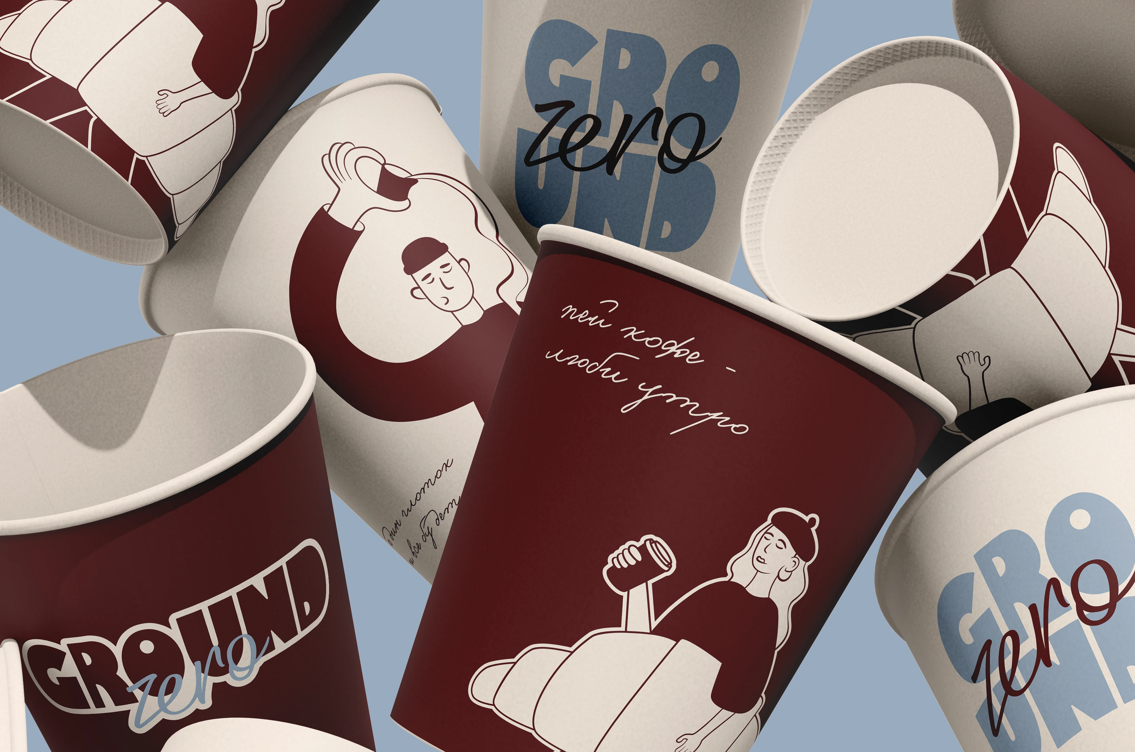 GROUND ZERO COFFEE SHOP | BRAND IDENTITY — Изображение №5 — Брендинг, Иллюстрация на Dprofile