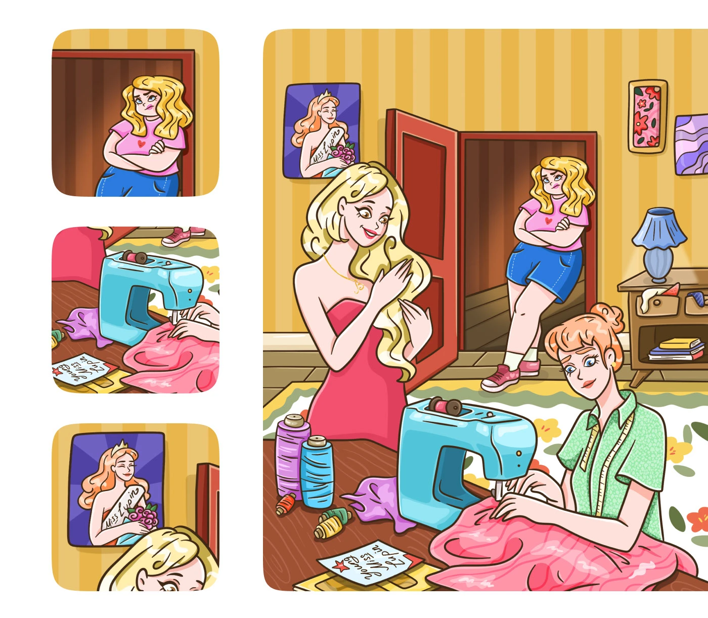 Book illustration&cover. Packaging & Characters. Dumplin' — Изображение №3 — Иллюстрация, Графика на Dprofile