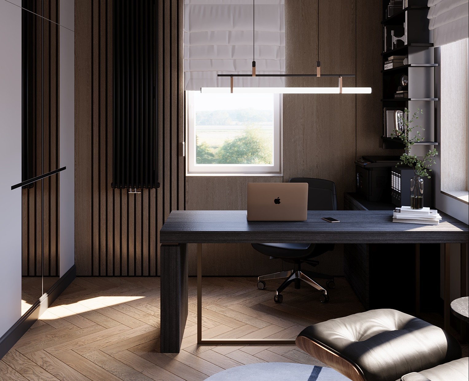 Интерьер кабинета и спальни — Иллюстрация, 3D на Dprofile