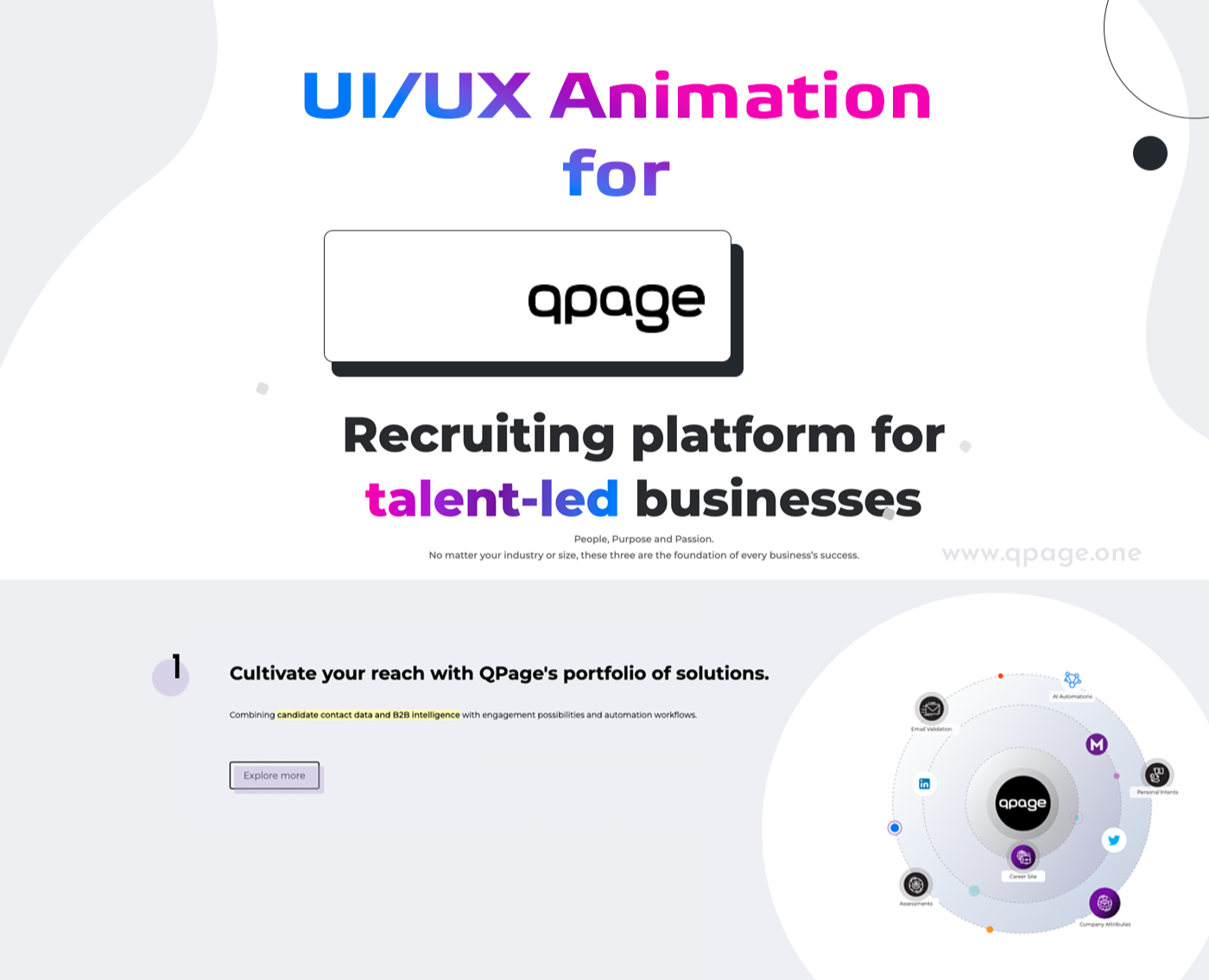 Lottie animation for QPage website — Интерфейсы, Анимация на Dprofile