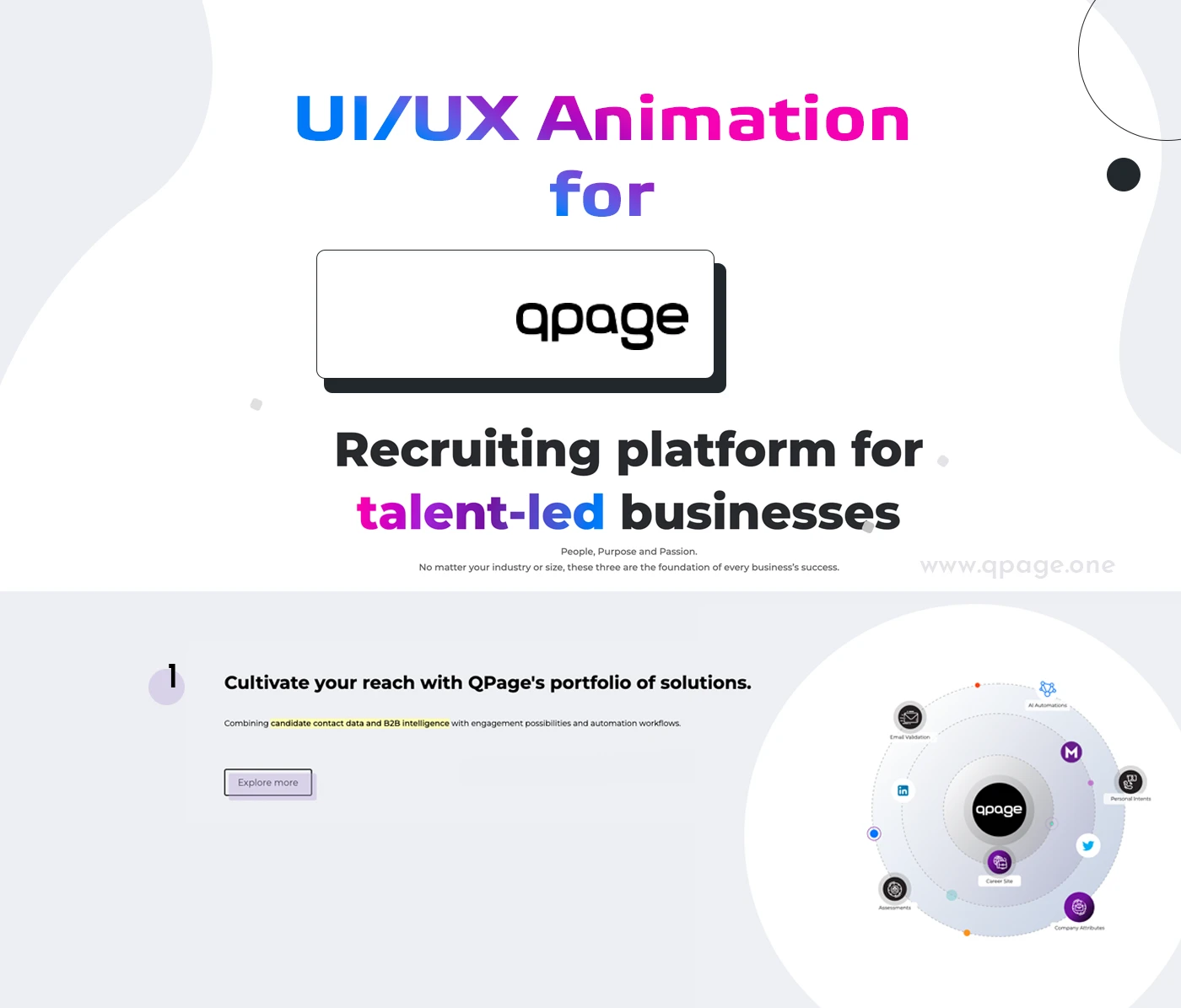 Lottie animation for QPage website — Изображение №1 — Интерфейсы, Анимация на Dprofile