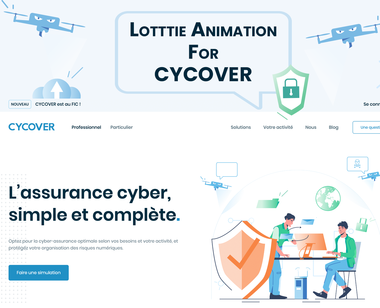 Lottie animation for CyCover — Интерфейсы, Анимация на Dprofile