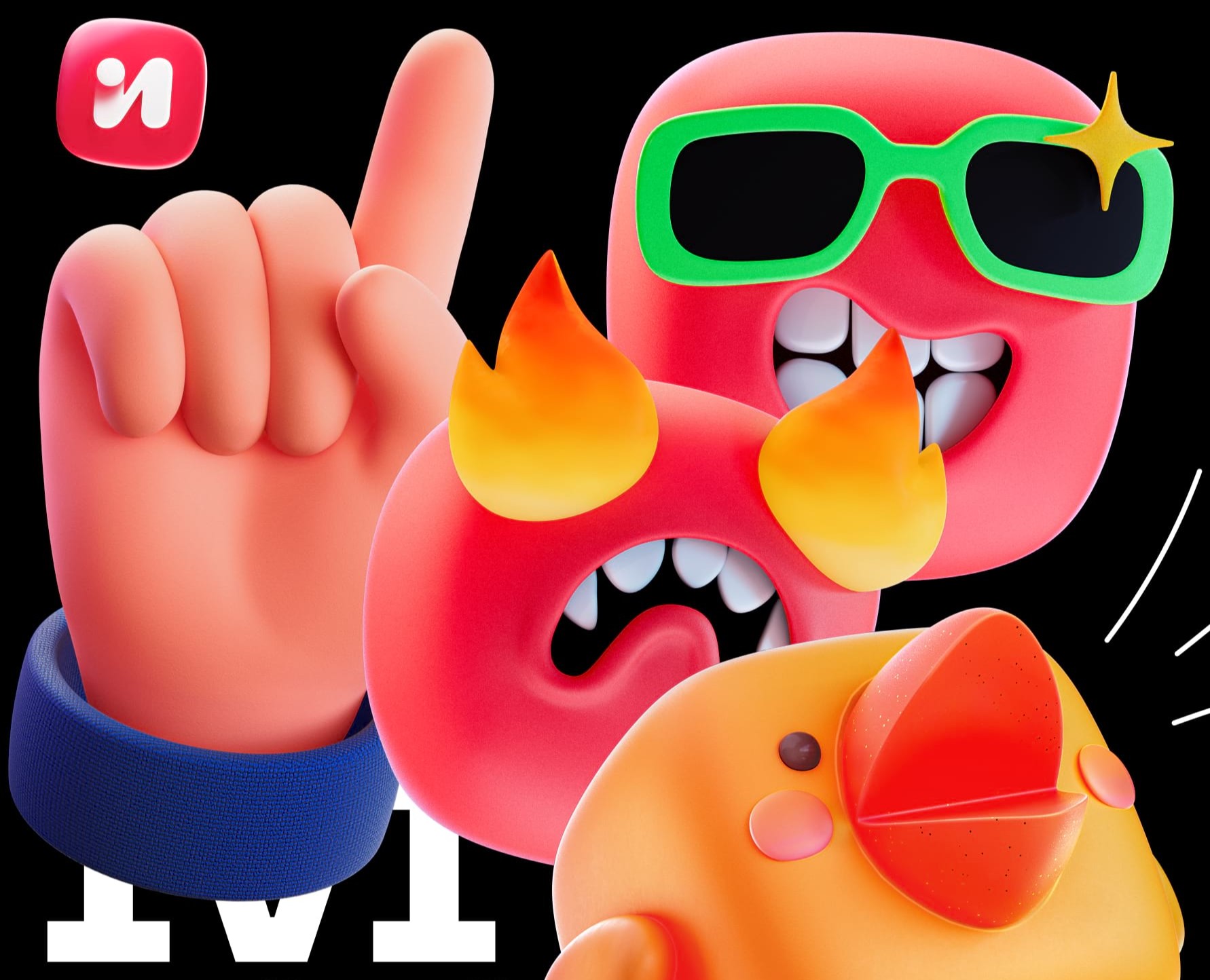 3D-иконки и визуальный стиль для онлайн-кинотеатра IVI на Dprofile