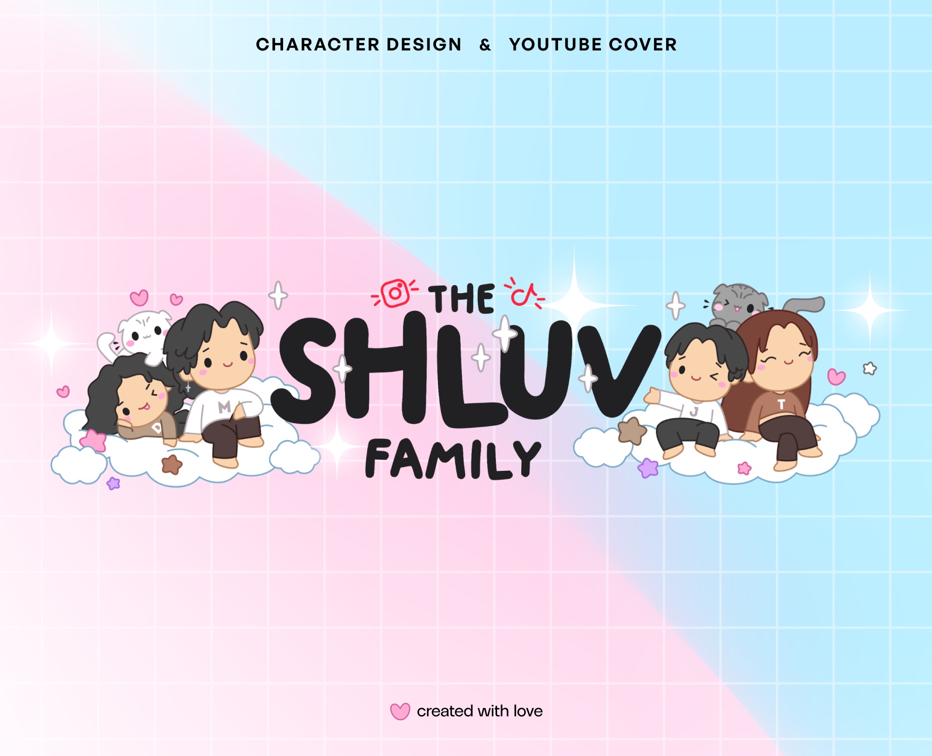 The Shluv Family – Character design & YouTube cover — Брендинг, Иллюстрация на Dprofile