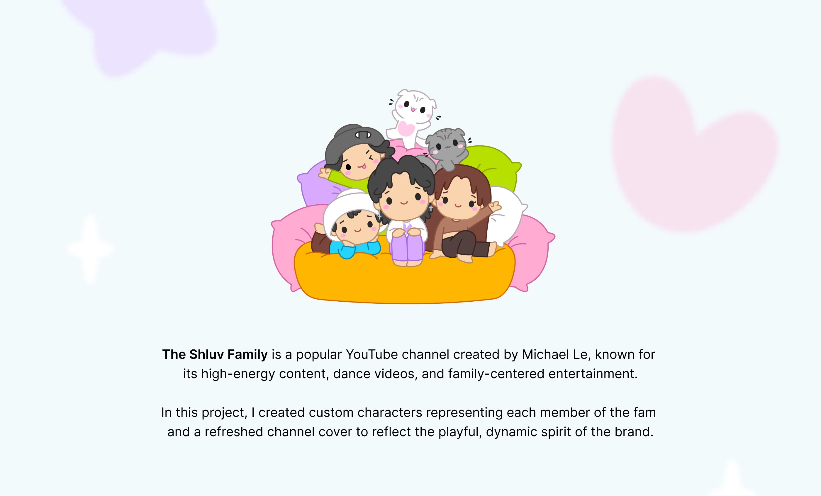 The Shluv Family – Character design & YouTube cover — Изображение №1 — Брендинг, Иллюстрация на Dprofile