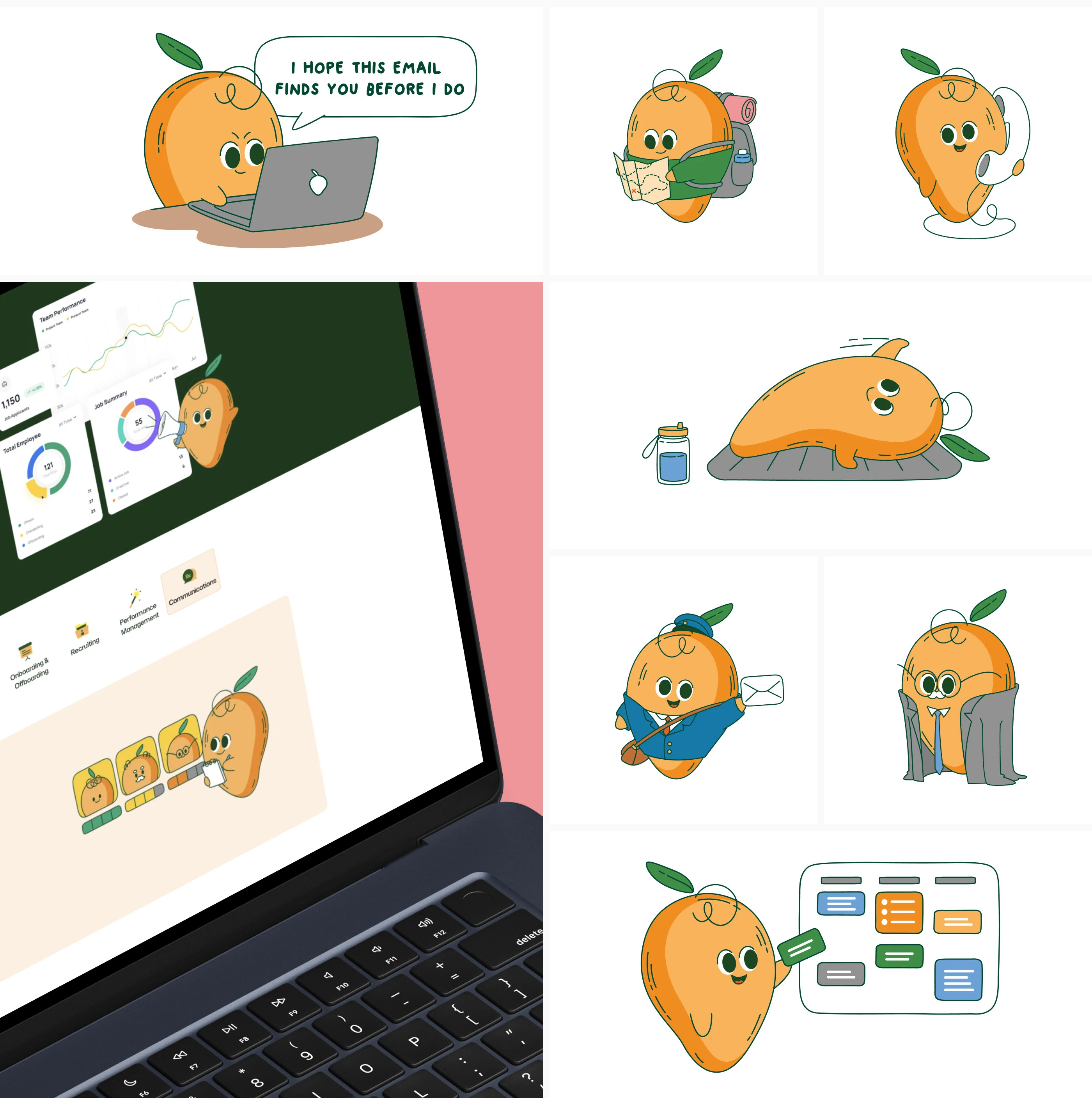 Mangohr – Мascot Design & UI illustrations — Изображение №7 — Брендинг, Иллюстрация на Dprofile