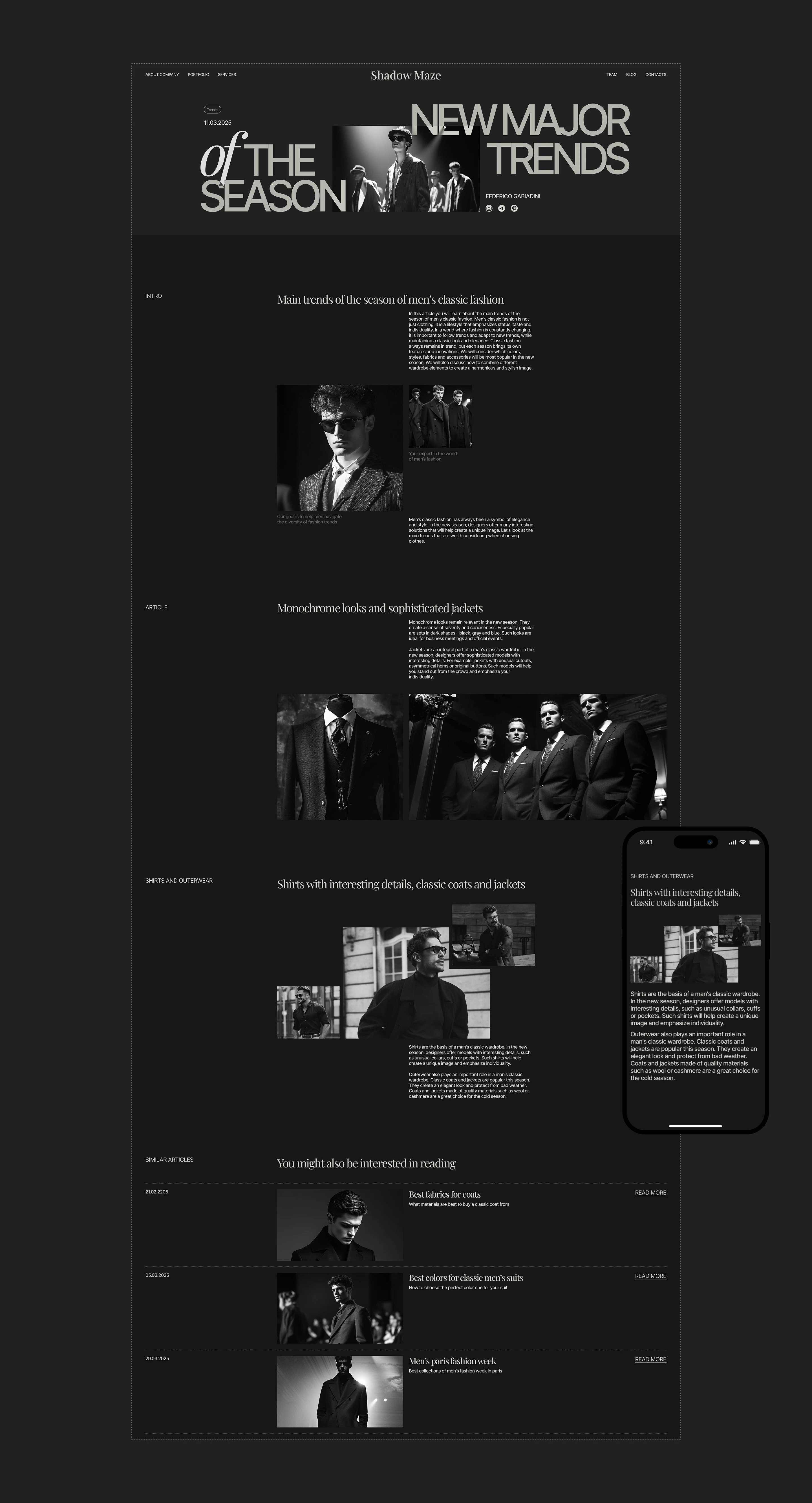 SHADOW MAZE | Corporate Website — Изображение №12 — Интерфейсы, Брендинг на Dprofile