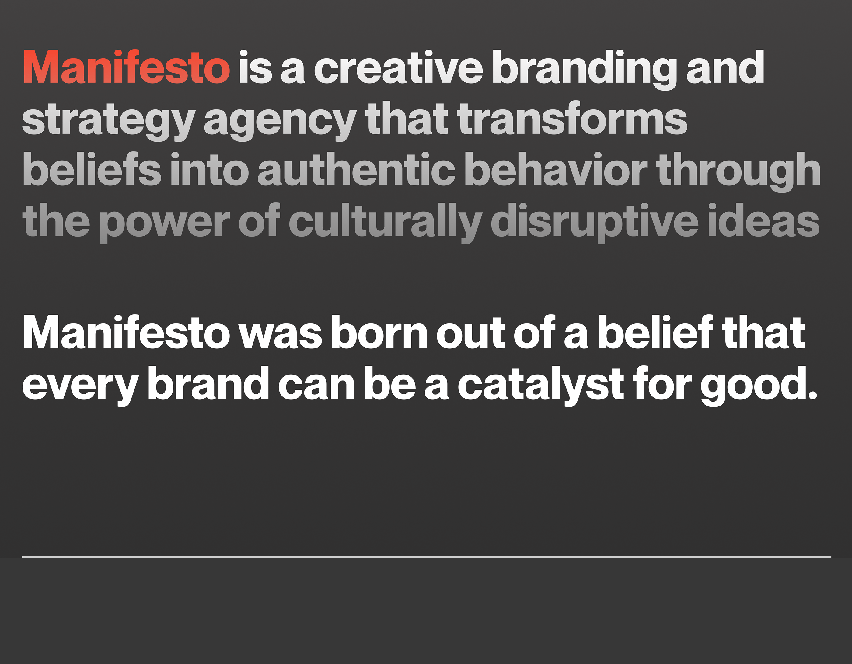 MANIFESTO Branding agency — Изображение №2 — Интерфейсы, Анимация на Dprofile
