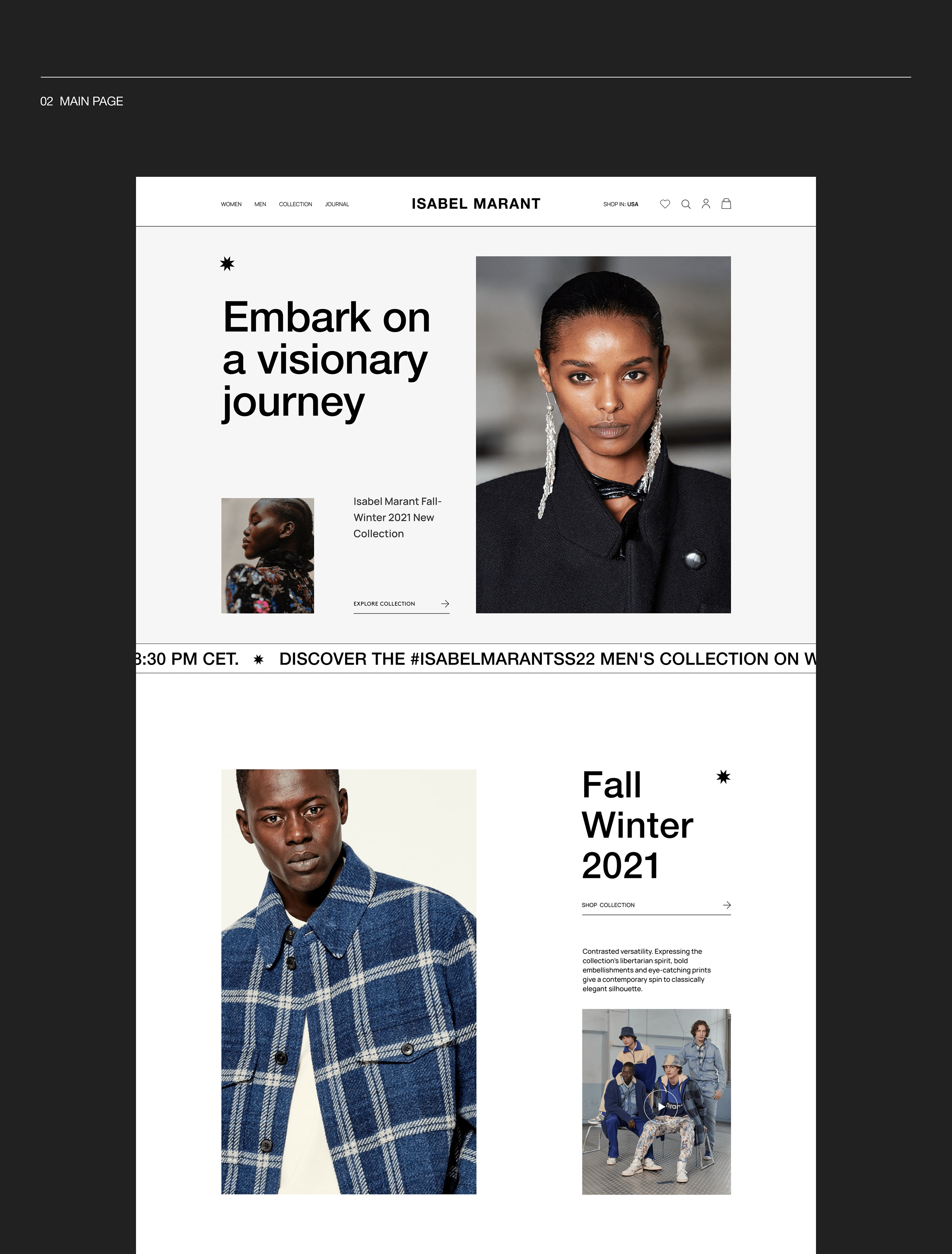 ISABEL MARANT — Redesign UI/UX Concept — Изображение №2 — Интерфейсы, Анимация на Dprofile