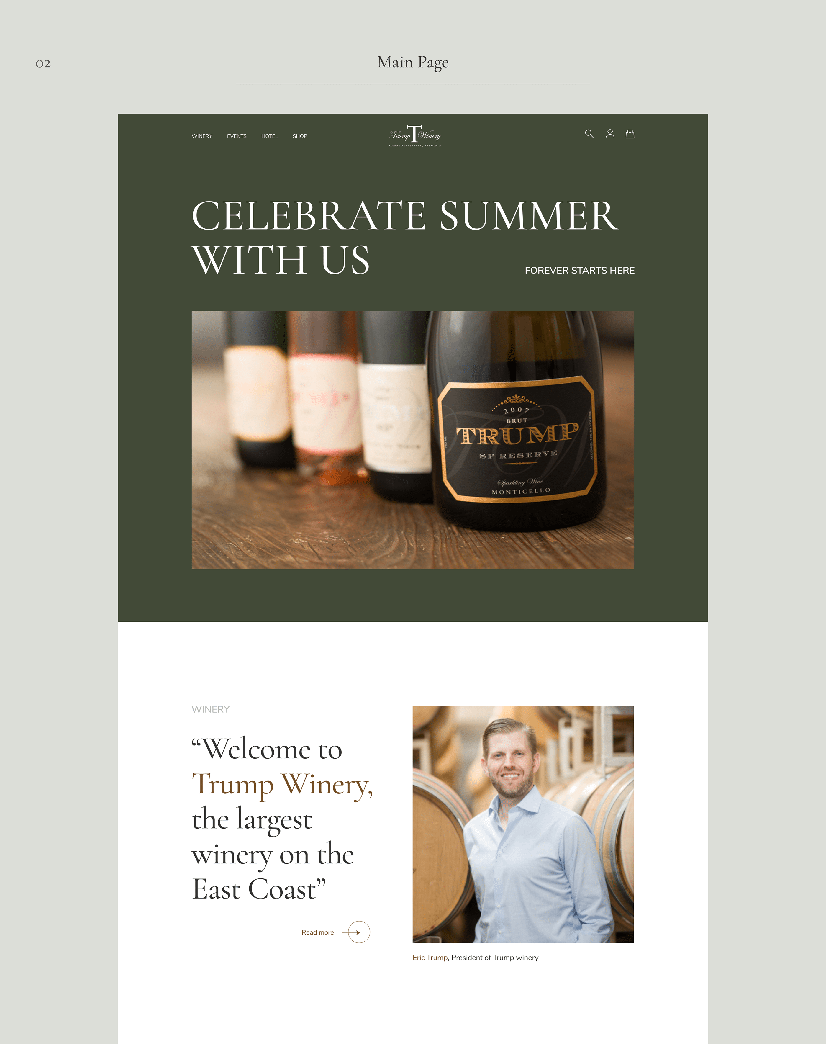 TRUMP WINERY Corporate website redesign — Изображение №2 — Интерфейсы, Анимация на Dprofile