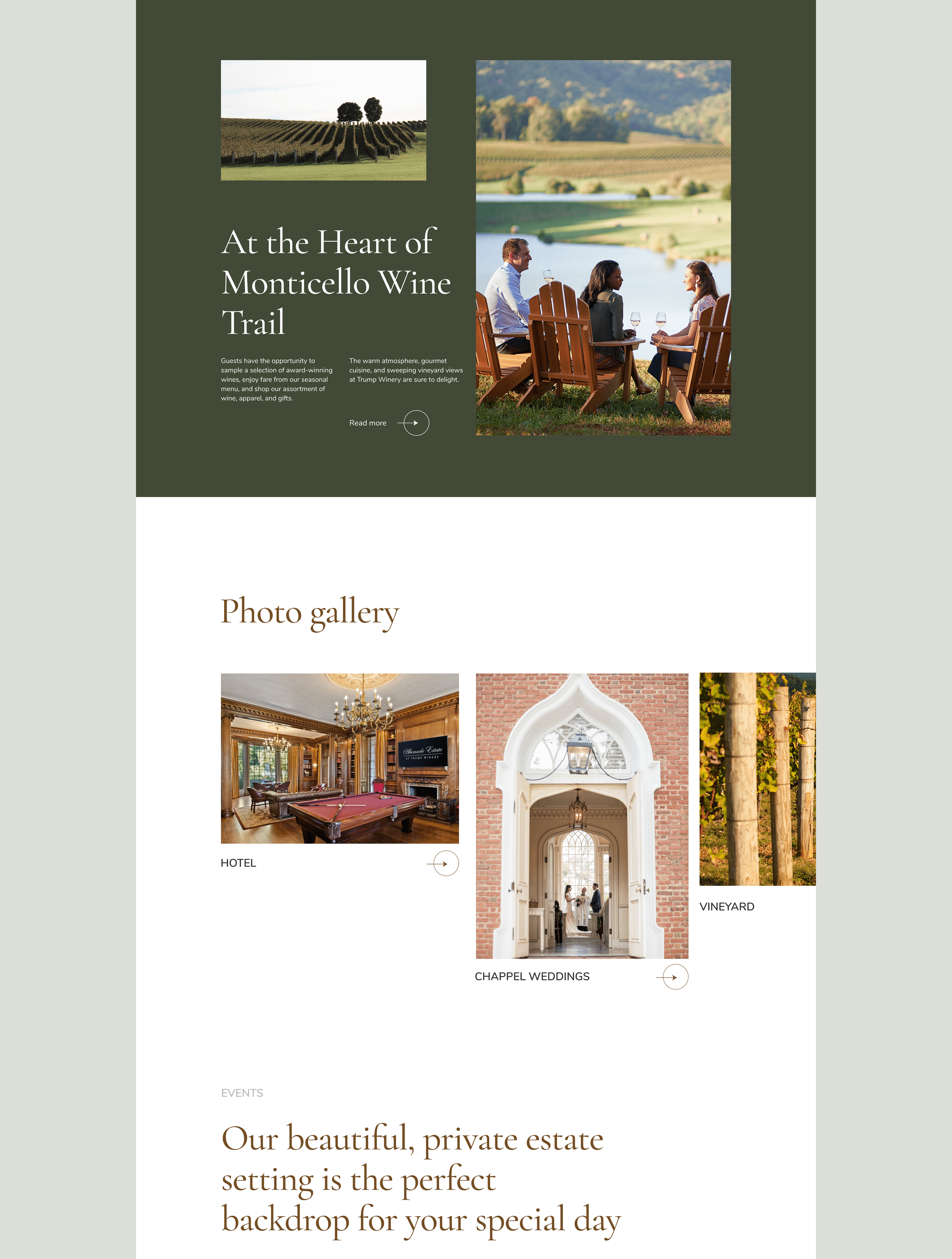 TRUMP WINERY Corporate website redesign — Изображение №3 — Интерфейсы, Анимация на Dprofile