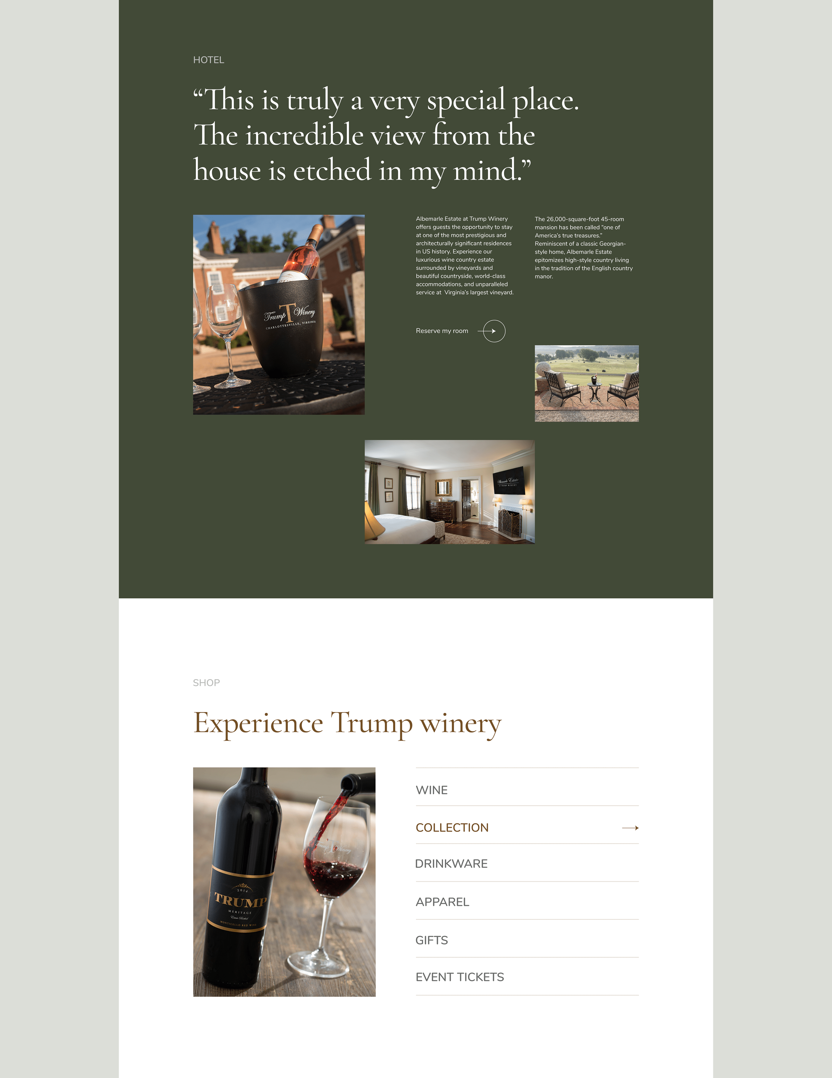 TRUMP WINERY Corporate website redesign — Изображение №5 — Интерфейсы, Анимация на Dprofile