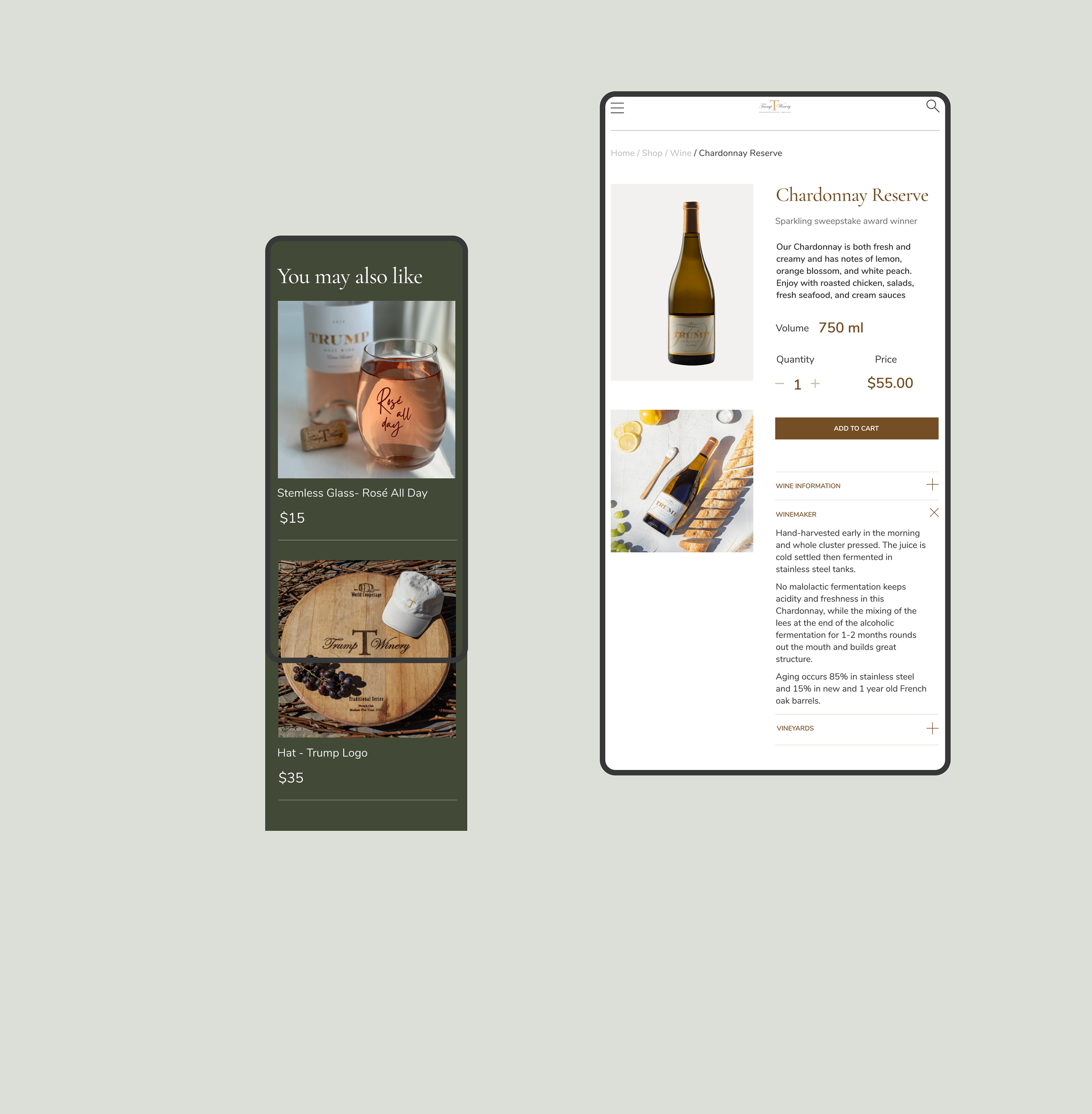 TRUMP WINERY Corporate website redesign — Изображение №28 — Интерфейсы, Анимация на Dprofile