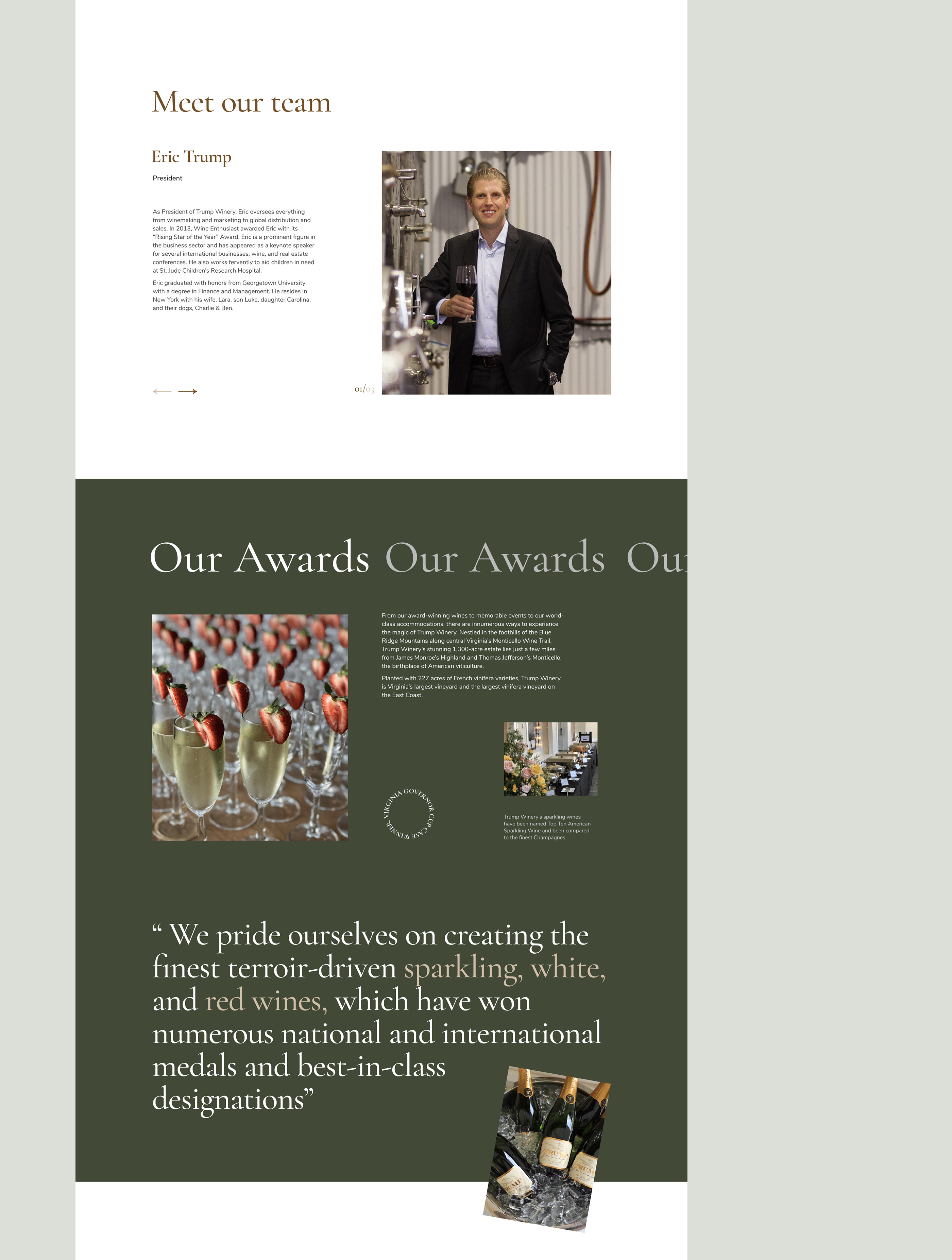TRUMP WINERY Corporate website redesign — Изображение №11 — Интерфейсы, Анимация на Dprofile