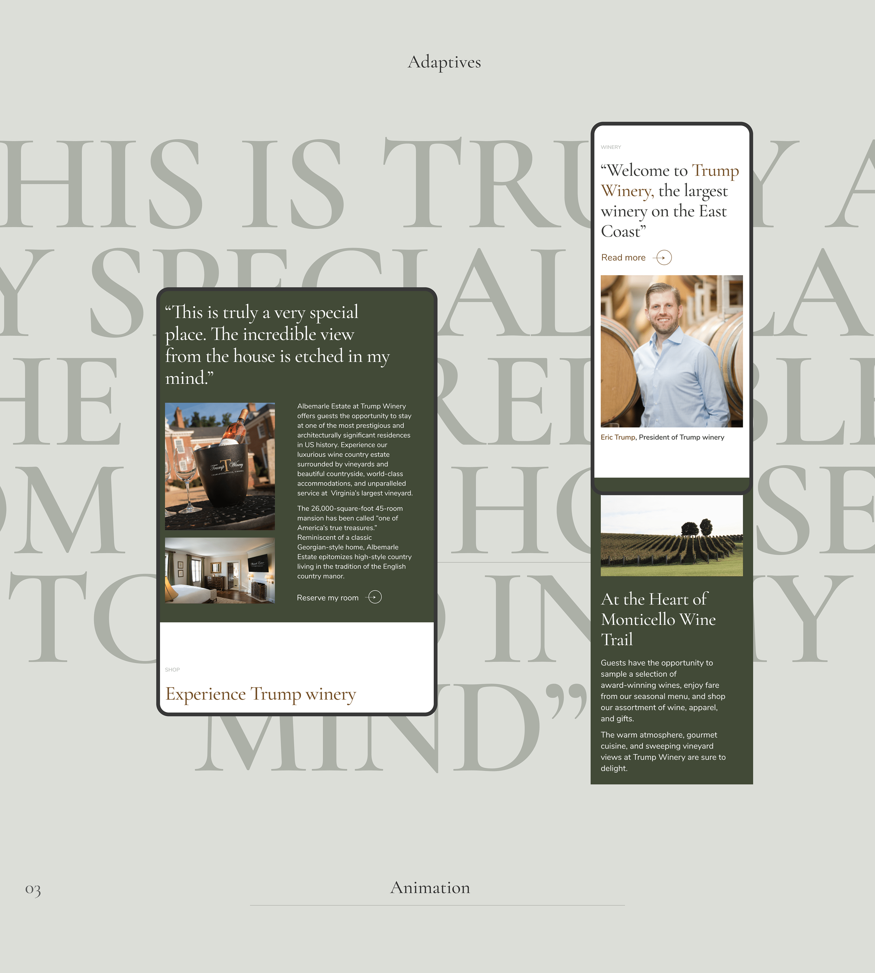 TRUMP WINERY Corporate website redesign — Изображение №7 — Интерфейсы, Анимация на Dprofile