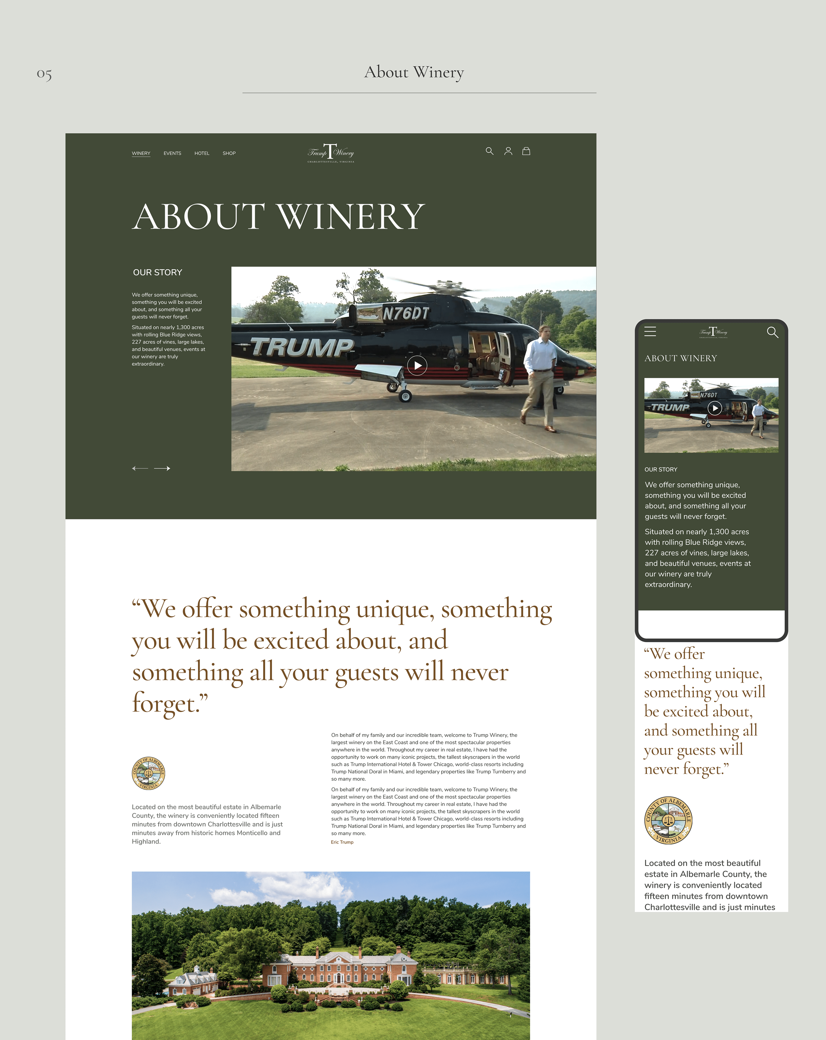 TRUMP WINERY Corporate website redesign — Изображение №10 — Интерфейсы, Анимация на Dprofile