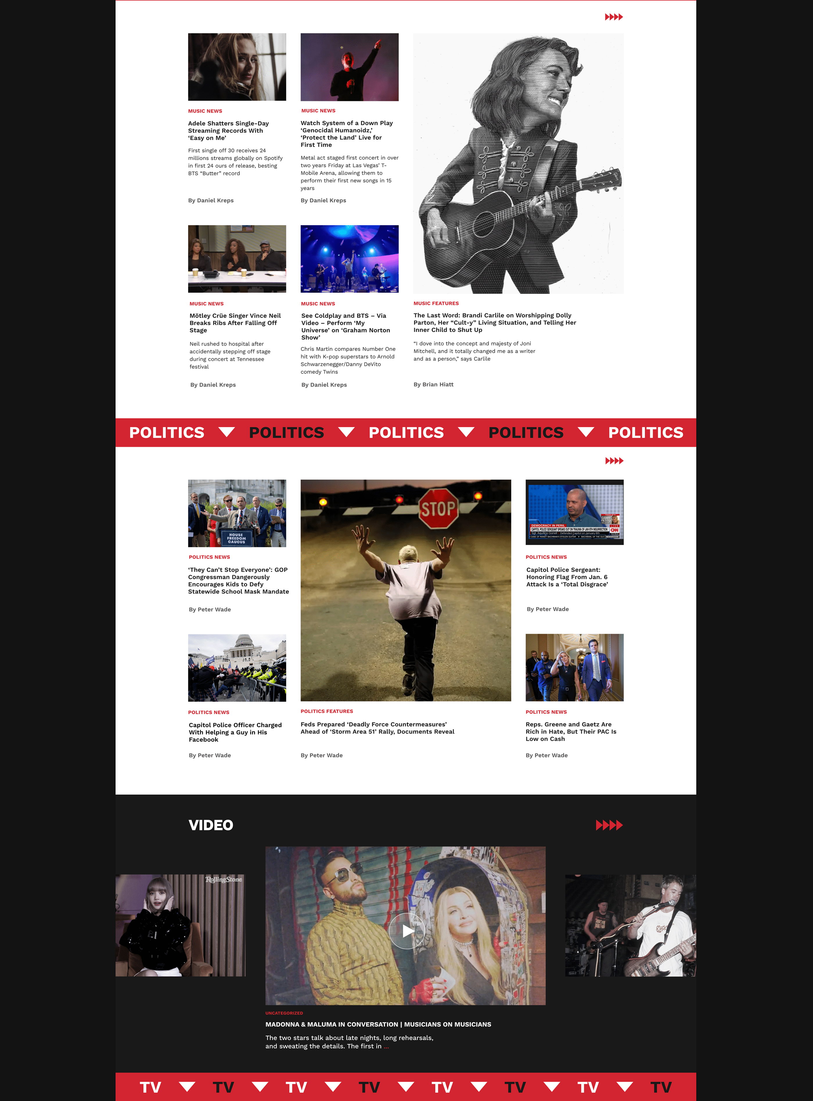 Rolling Stone - news magazine website redesign — Изображение №5 — Интерфейсы, Анимация на Dprofile