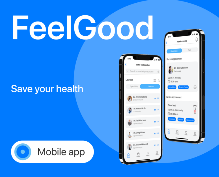 FeelGood - mobile app for healthcare на Dprofile