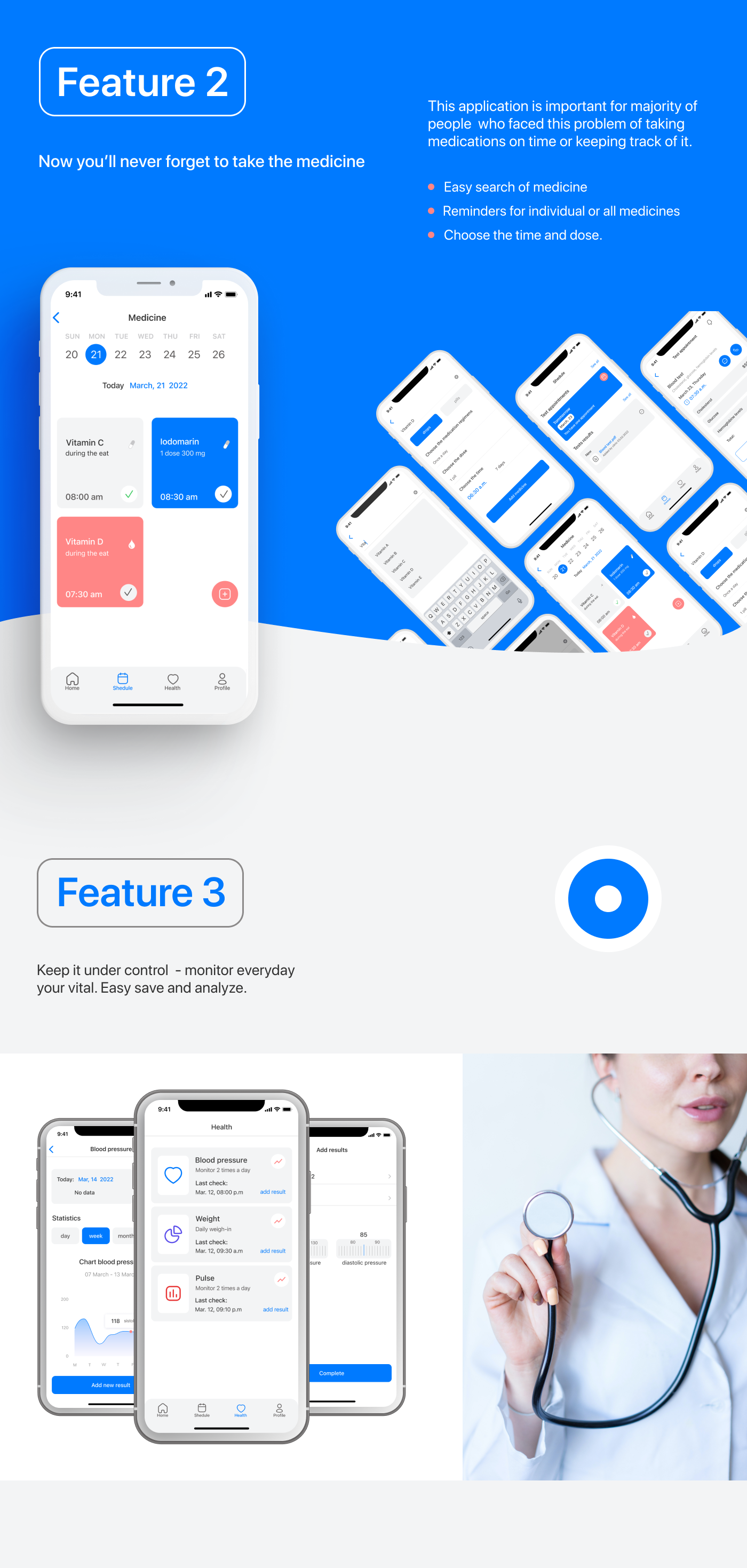 FeelGood - mobile app for healthcare — Изображение №9 — Интерфейсы, Анимация на Dprofile