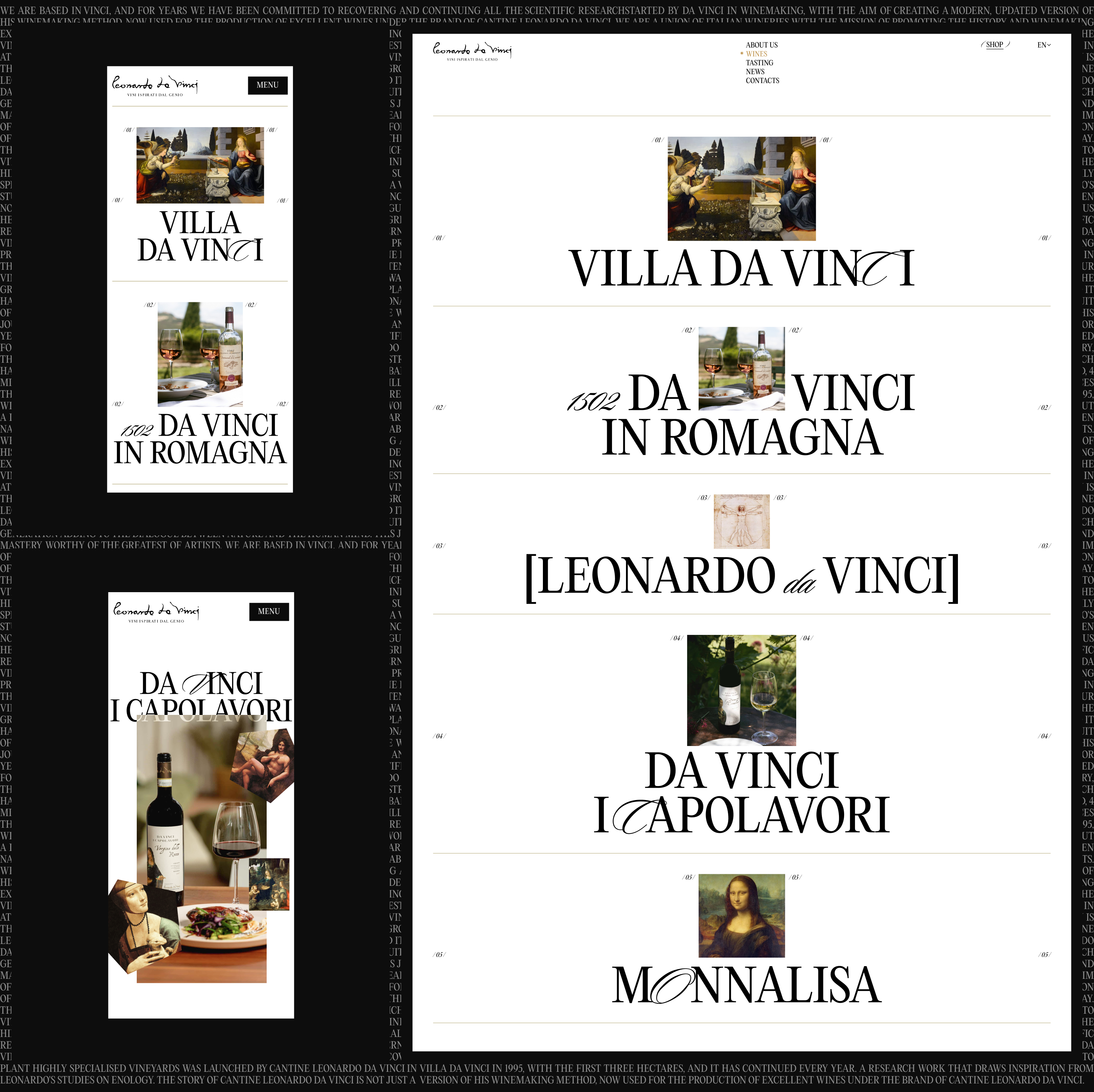 Leonardo da Vinci Wine | Corporate website — Изображение №5 — Интерфейсы на Dprofile