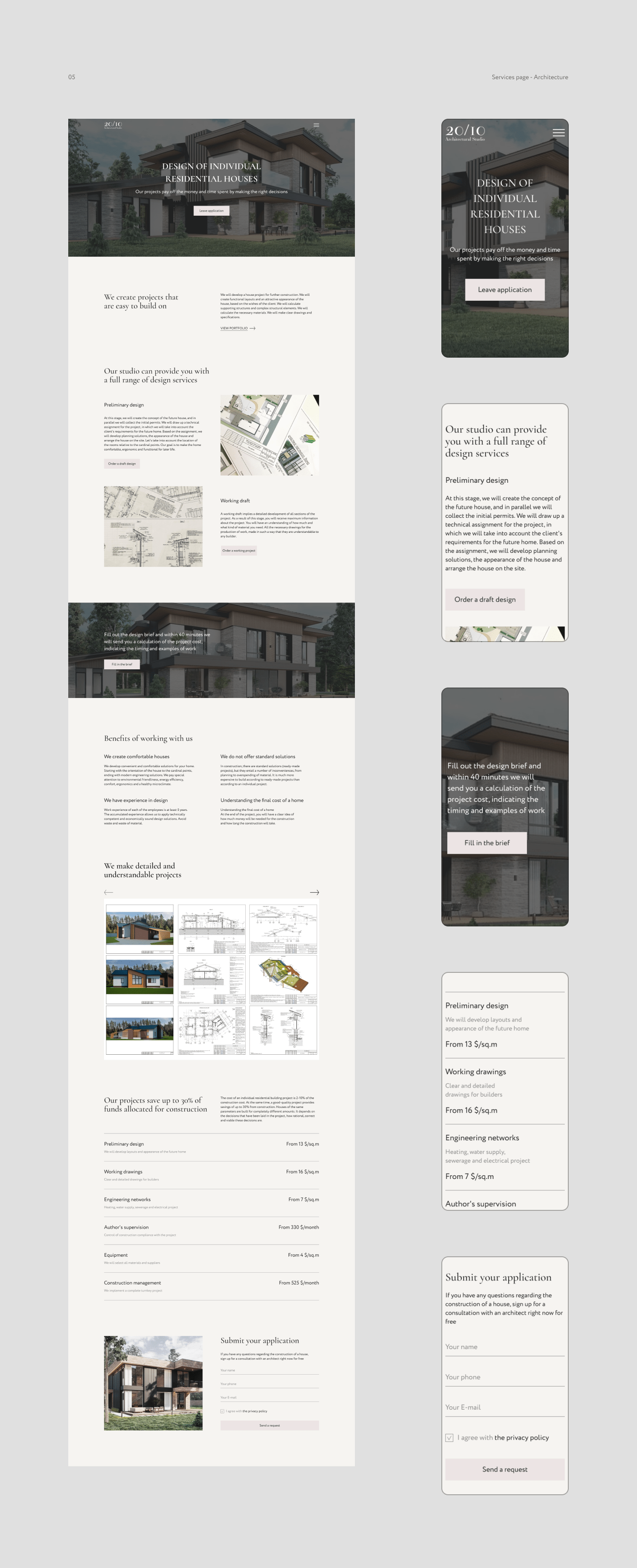 Redesign concept 20/10 Architectural studio — Изображение №6 — Интерфейсы на Dprofile