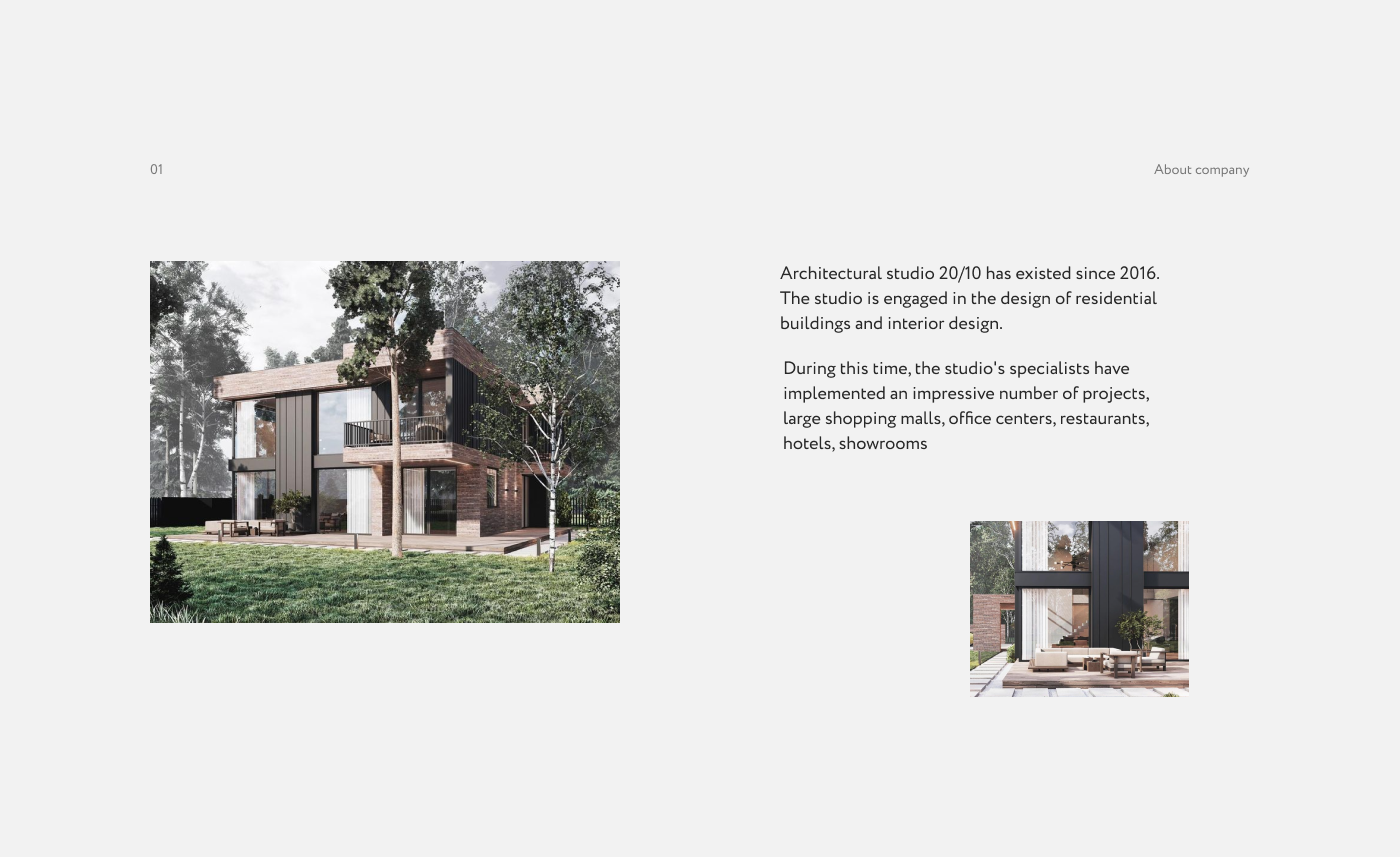 Redesign concept 20/10 Architectural studio — Изображение №2 — Интерфейсы на Dprofile