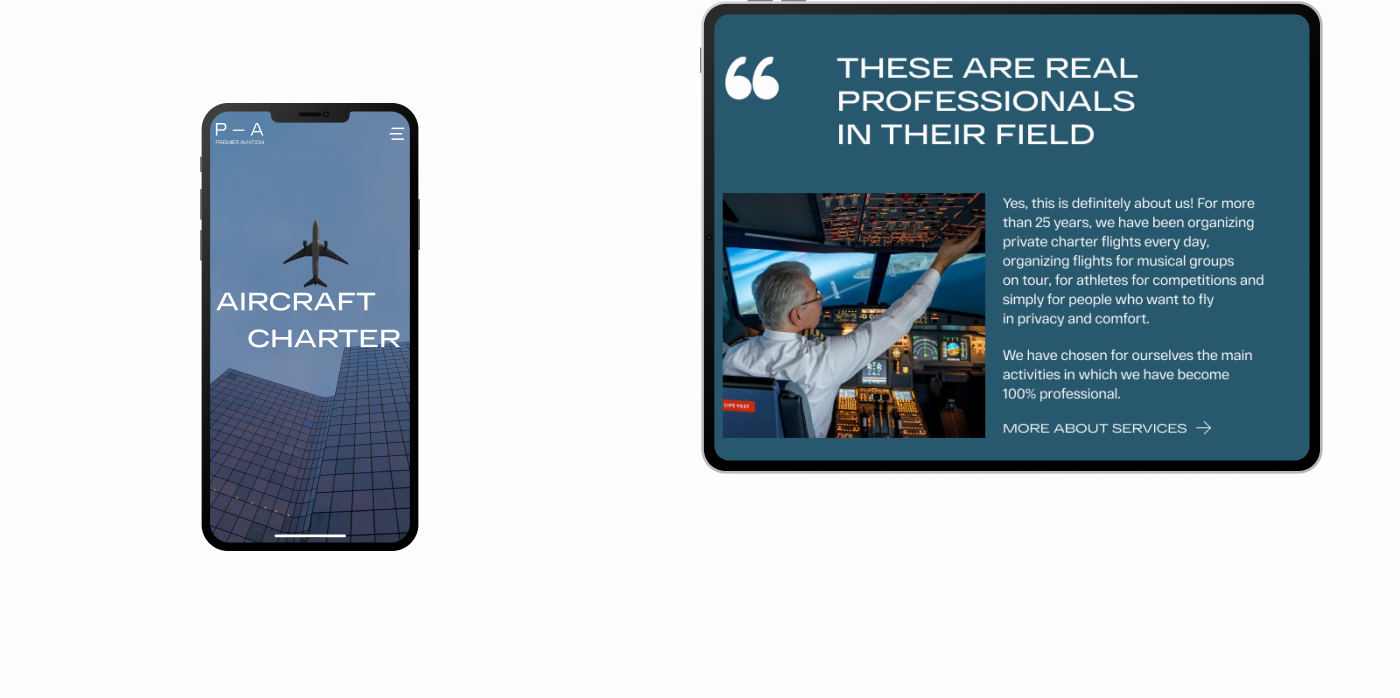 Premier Aviation — Изображение №5 — Интерфейсы на Dprofile