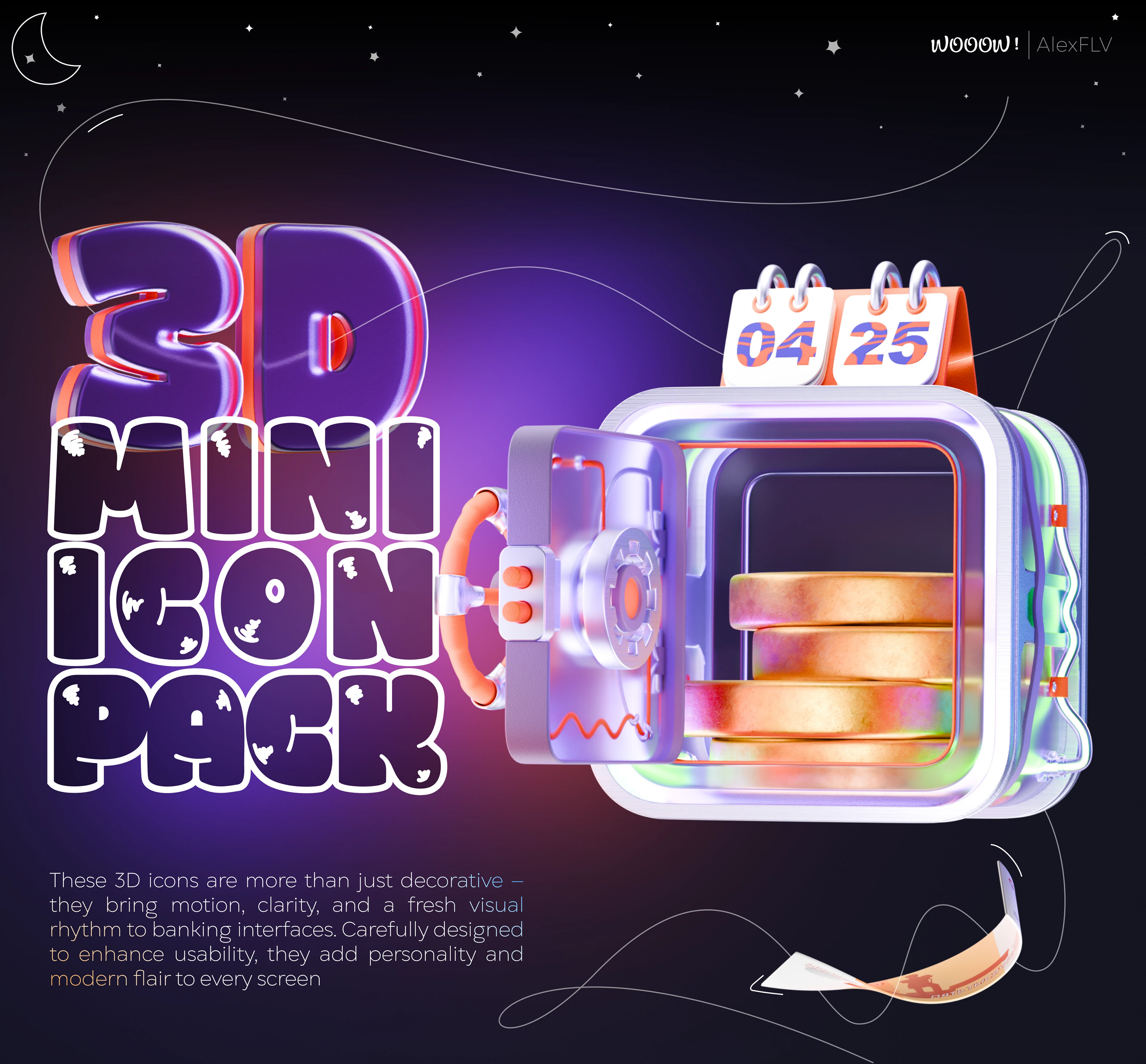 3D Mini Icon Pack | CGI — Изображение №1 — 3D, Анимация на Dprofile