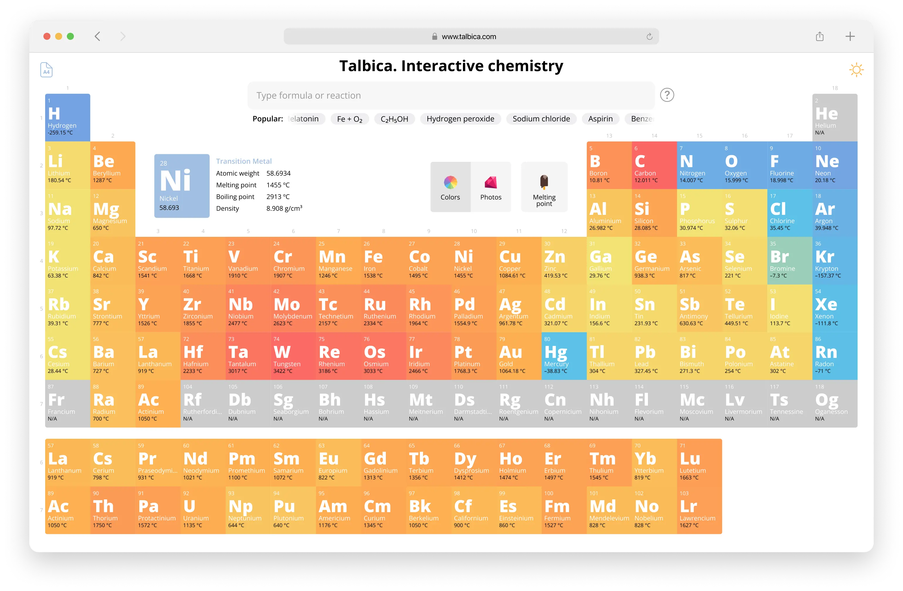 Talbica. Интерактивная химия — Изображение №3 — Интерфейсы на Dprofile