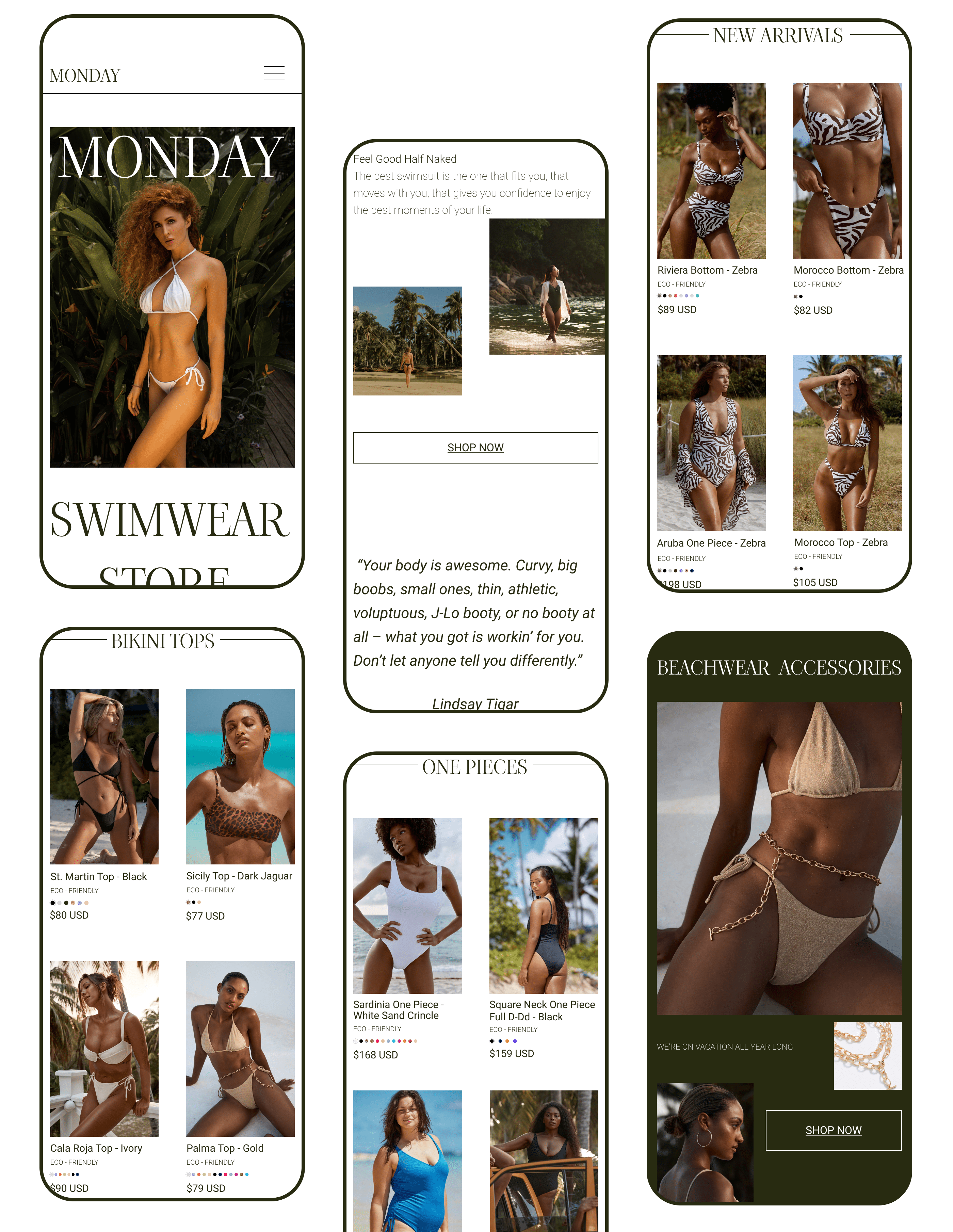 MONDAY SWIMWEAR REDESIGN CONCEPT — Изображение №7 — Интерфейсы на Dprofile