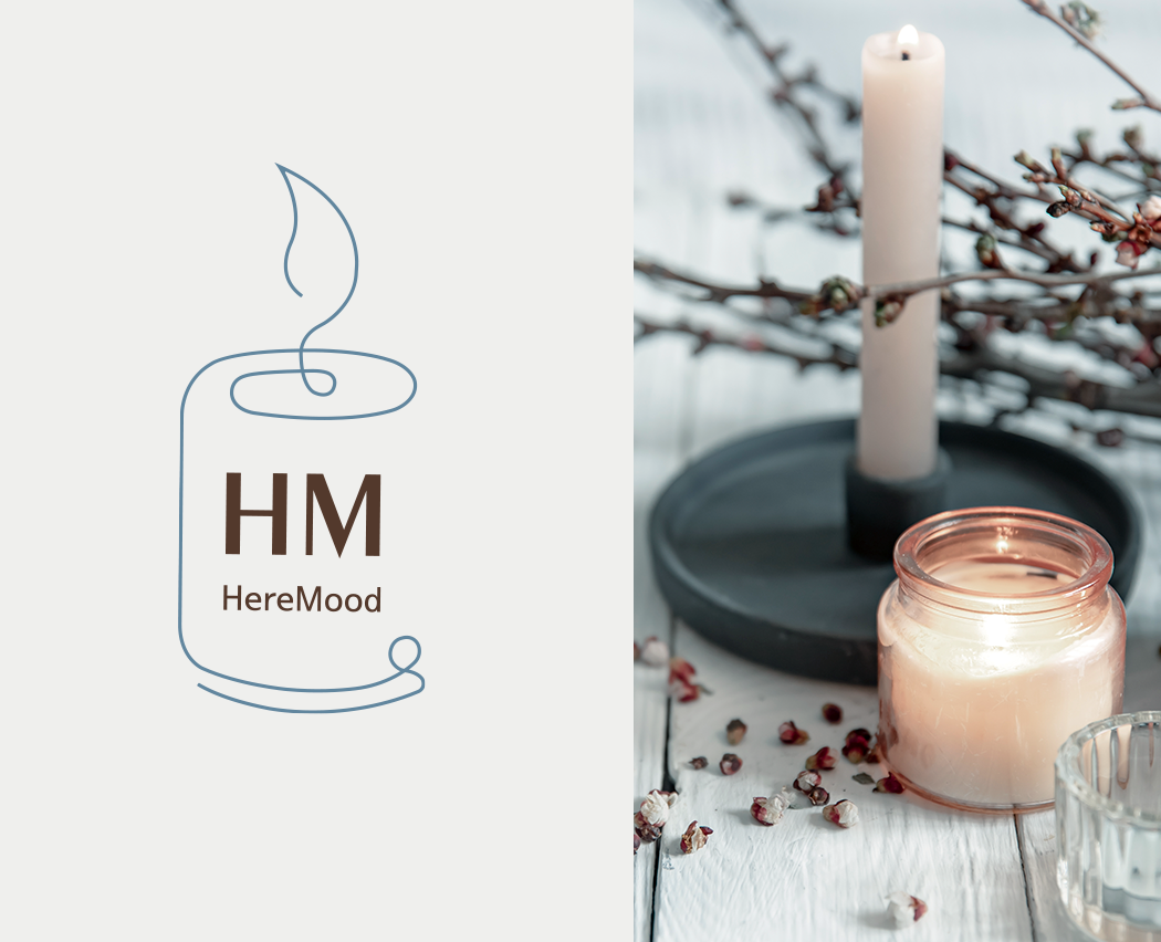 HereMood (логотип для магазина товаров для свечеварения)) — Брендинг на Dprofile