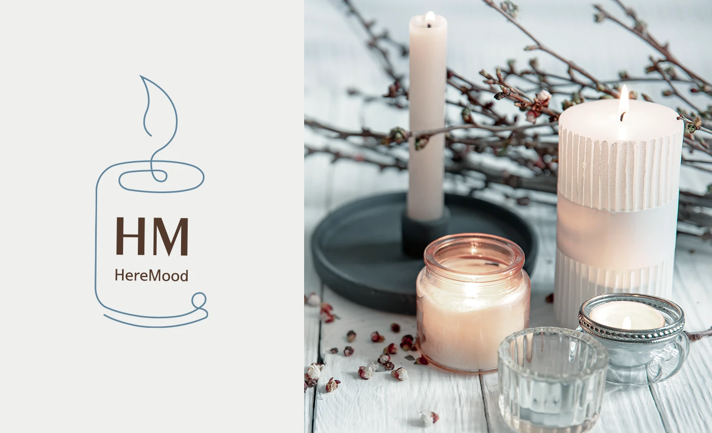 HereMood (логотип для магазина товаров для свечеварения)) — Изображение №1 — Брендинг на Dprofile