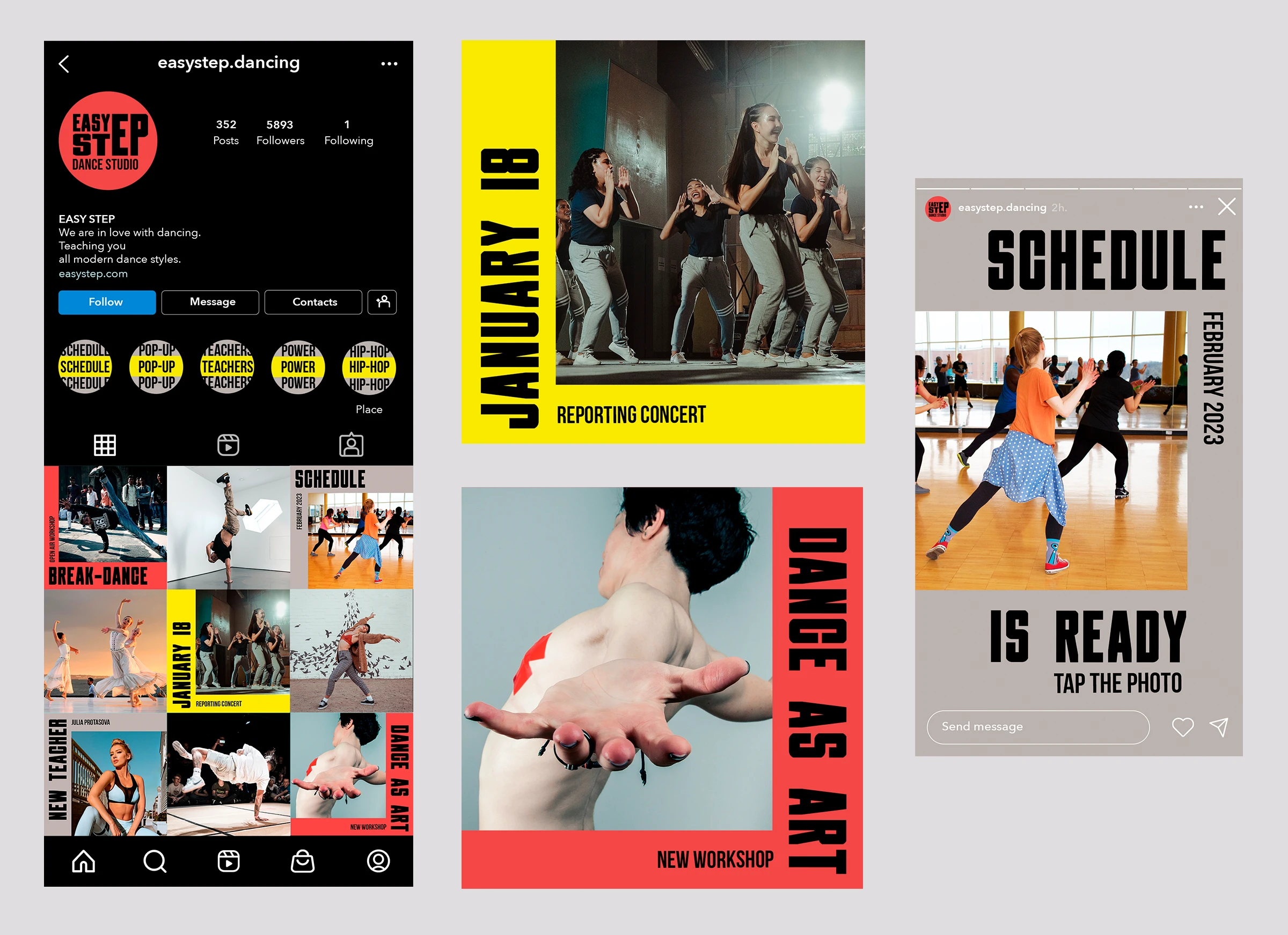 EASY STEP (студия современного танца) — Изображение №4 — Брендинг на Dprofile