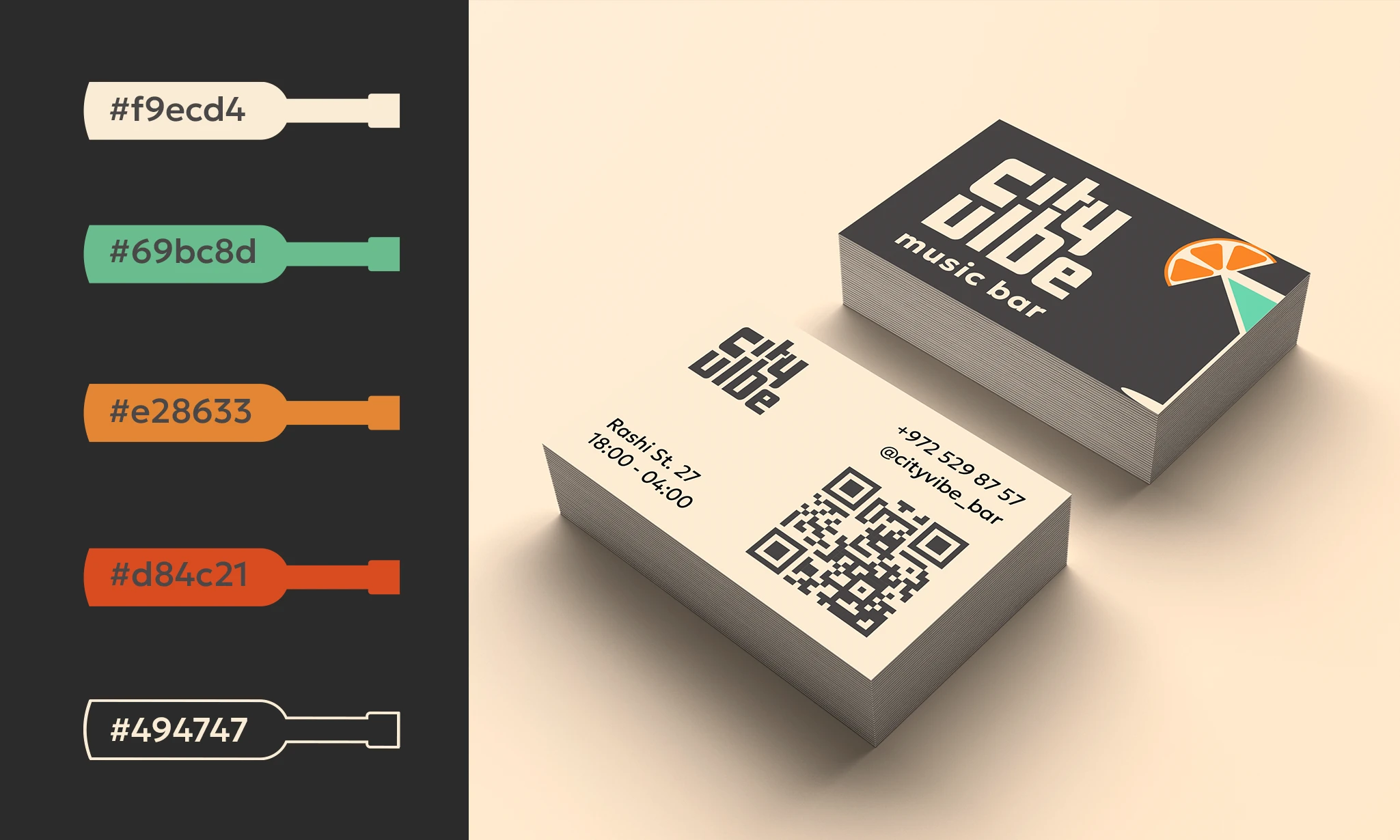 City Vibe (музыкальный коктейль-бар) — Изображение №2 — Брендинг, Графика на Dprofile