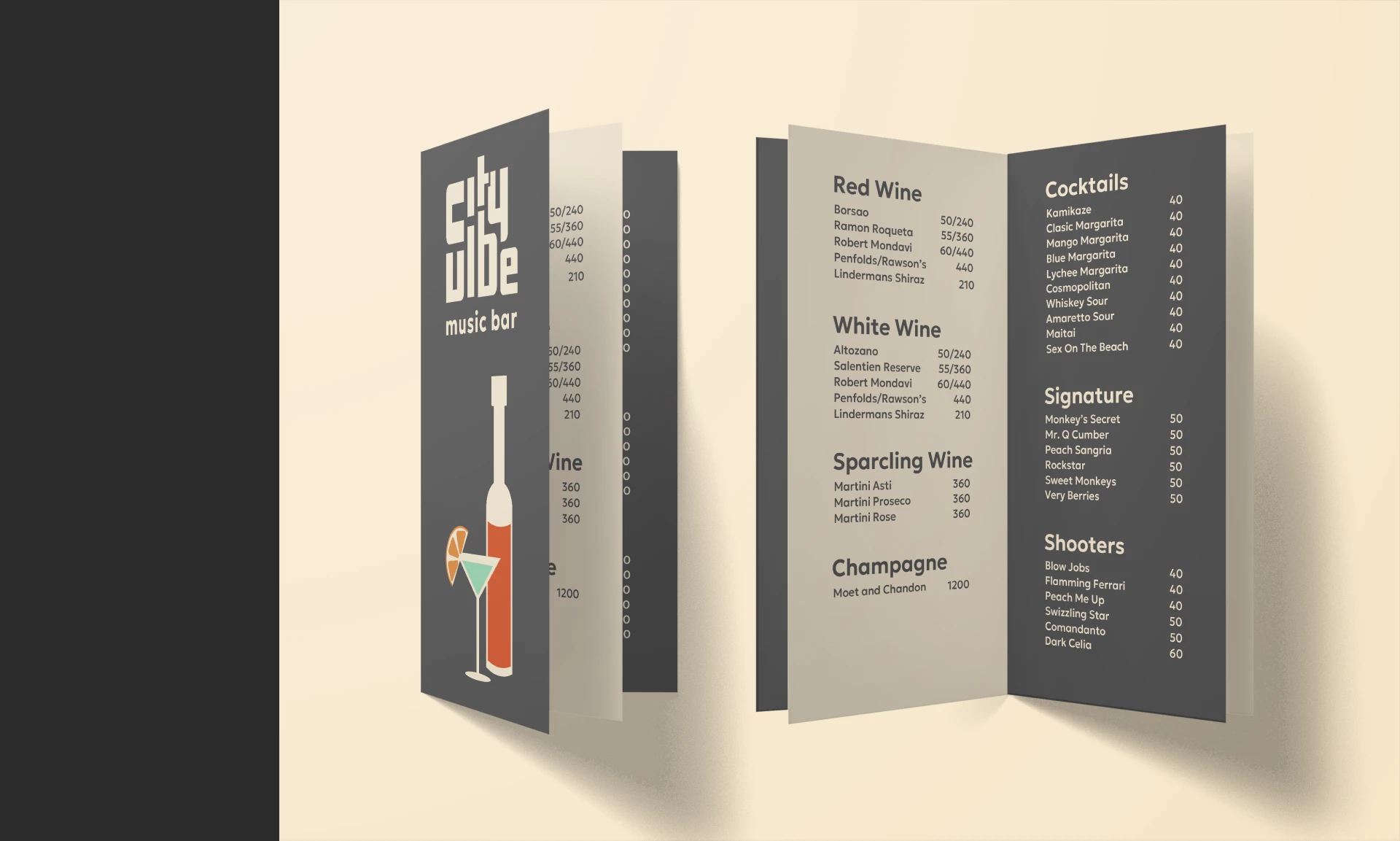 City Vibe (музыкальный коктейль-бар) — Изображение №4 — Брендинг, Графика на Dprofile