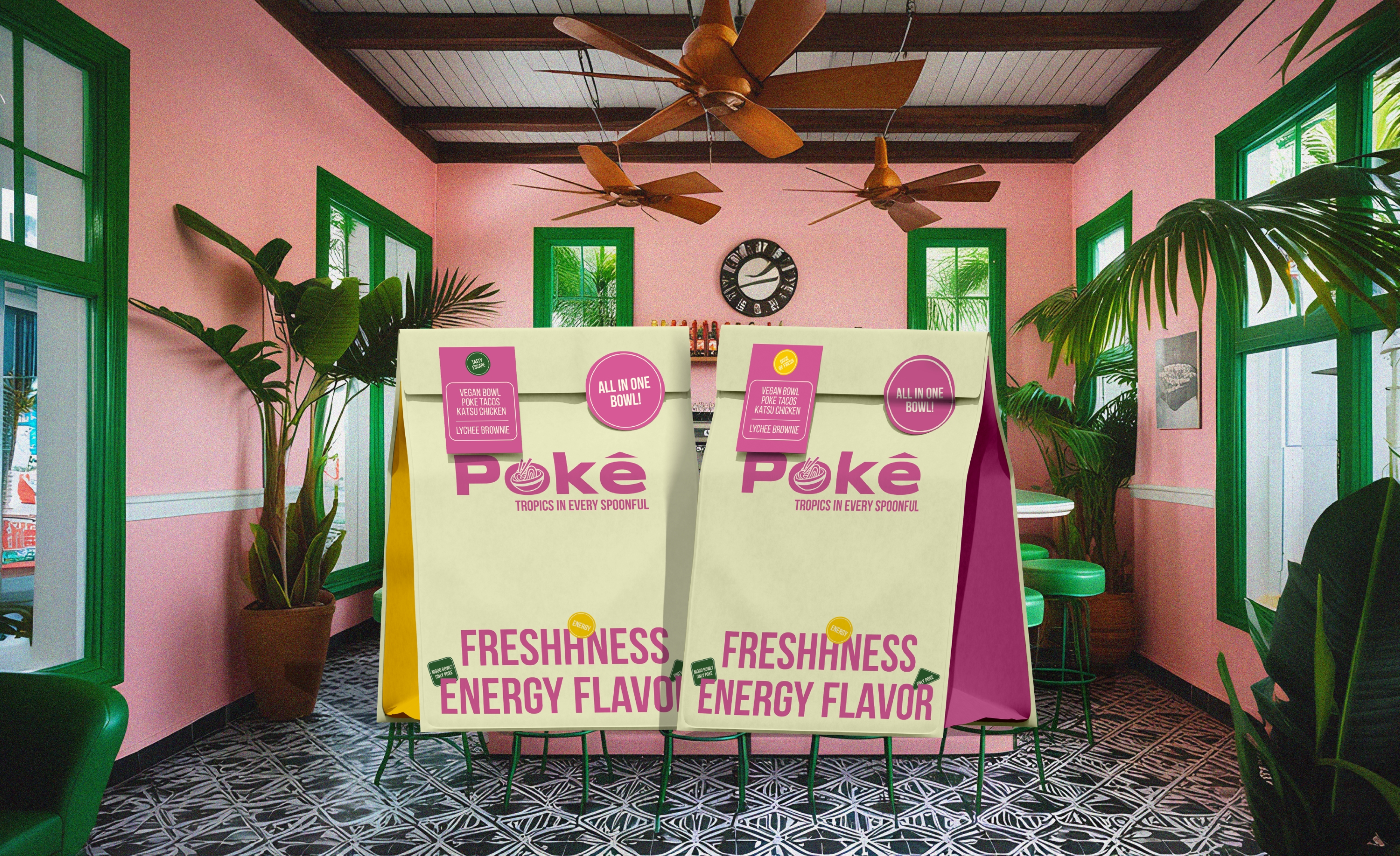 POKÉ – Poke Bowl Restaurant | Brand Identity — Изображение №5 — Брендинг, Графика на Dprofile