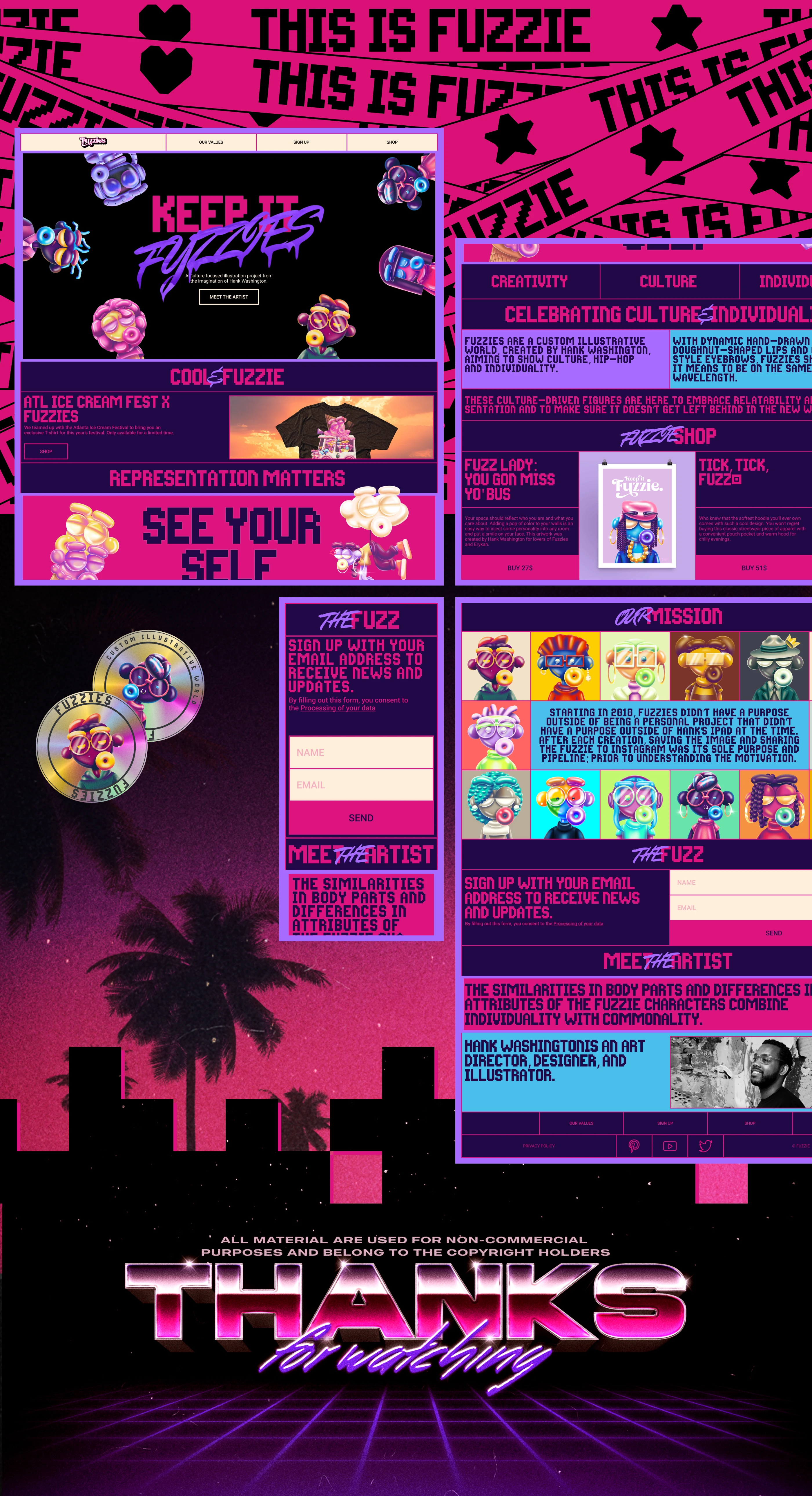 Fuzzie — landing page — Изображение №6 — Интерфейсы, Графика на Dprofile