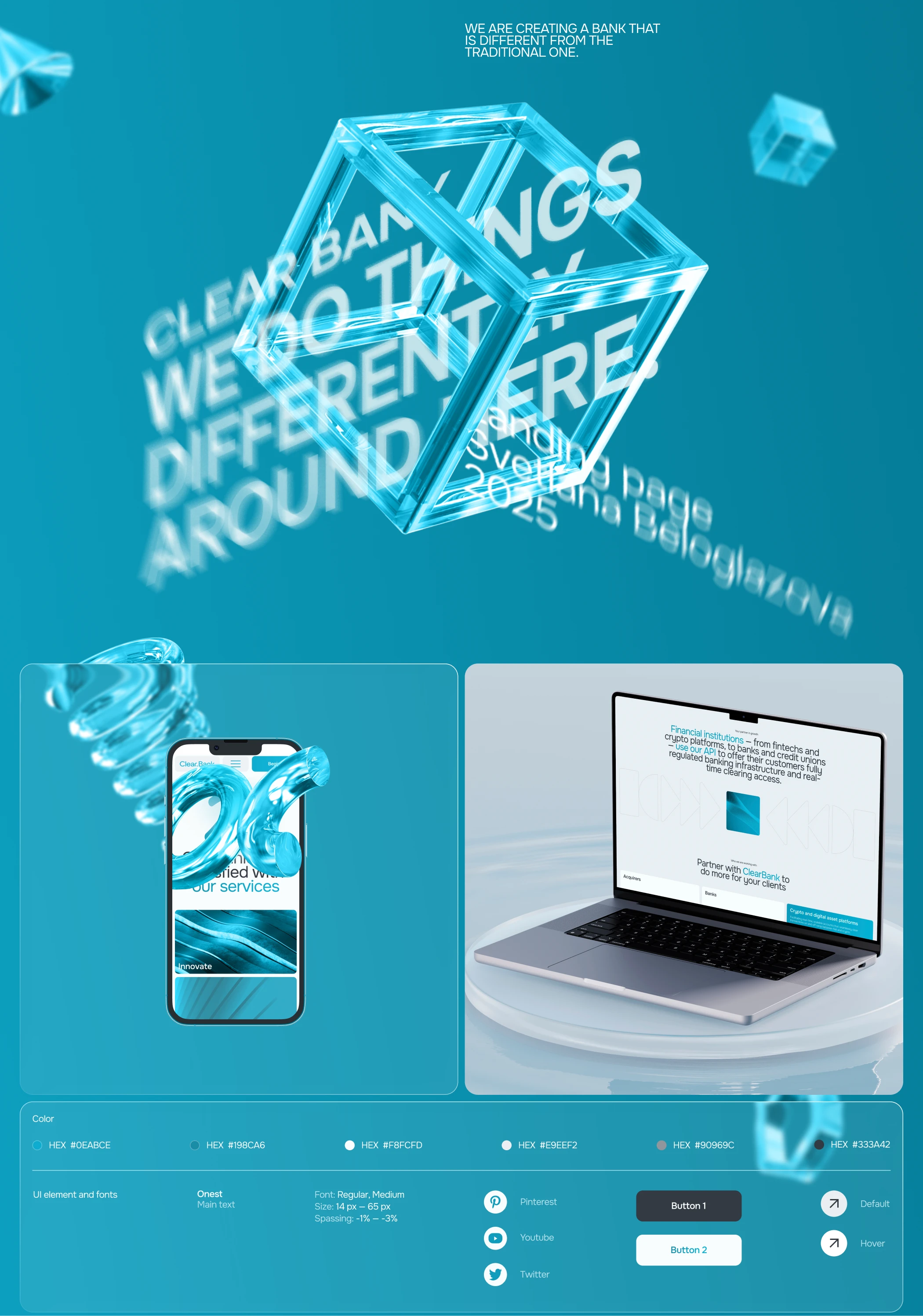 Clear.Bank — landing page — Изображение №1 — Интерфейсы, Брендинг на Dprofile