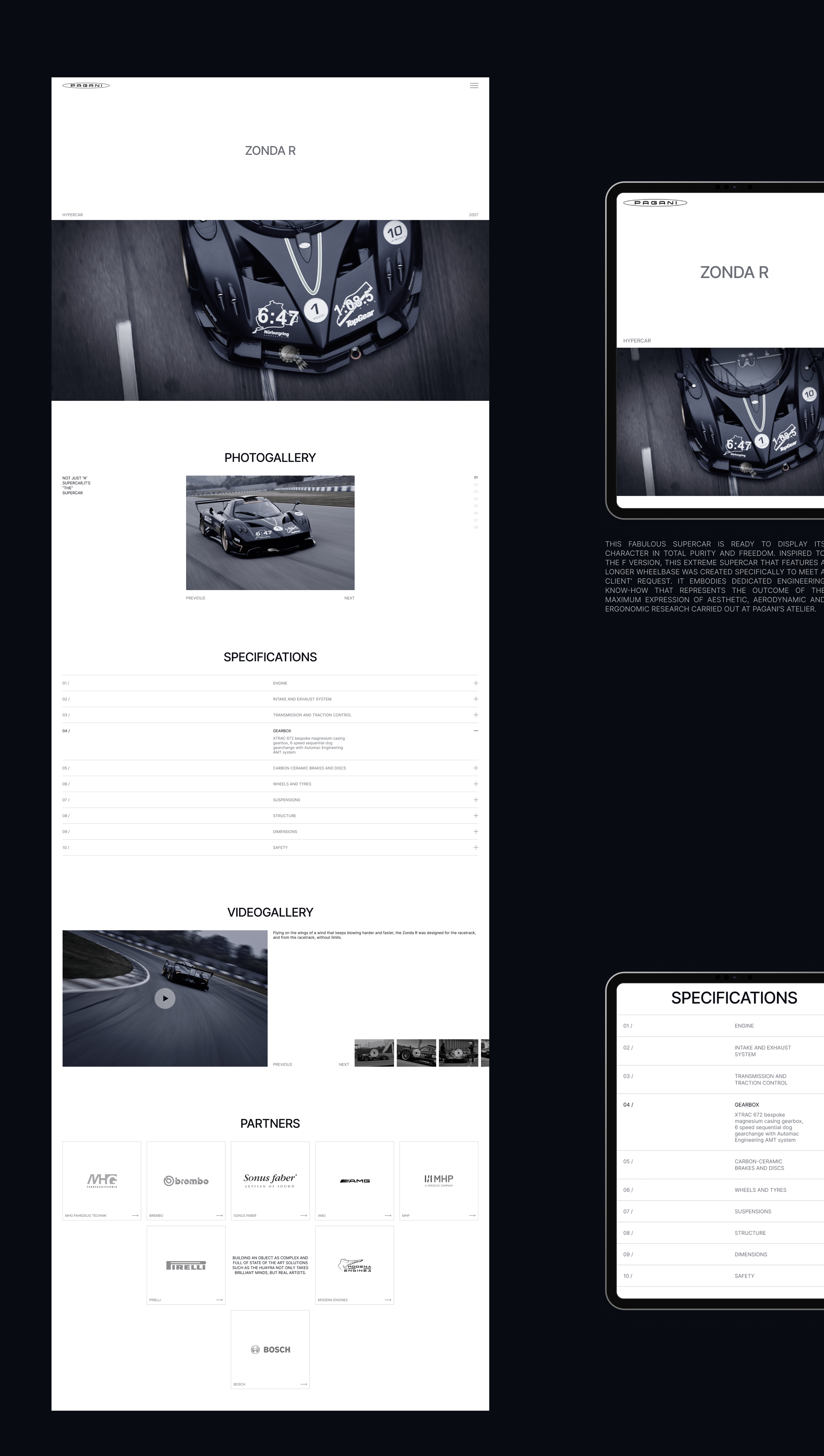 Pagani — UI UX Design Concept — Изображение №3 — Интерфейсы на Dprofile
