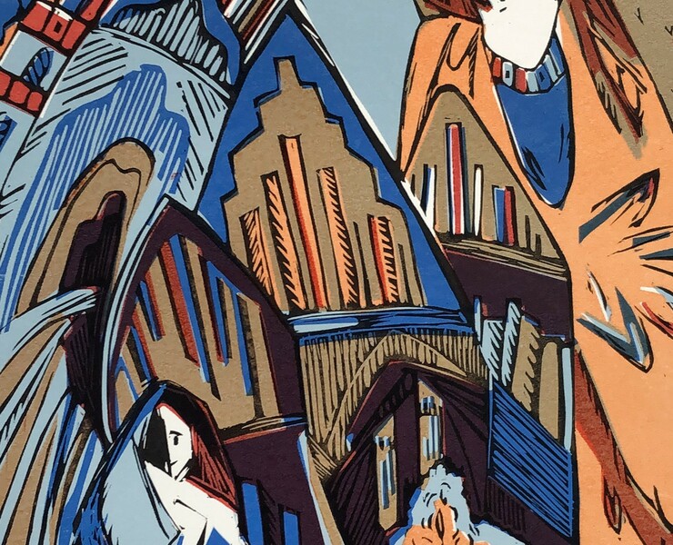 linocut "Jewish" Andersen's fairy tale на Dprofile