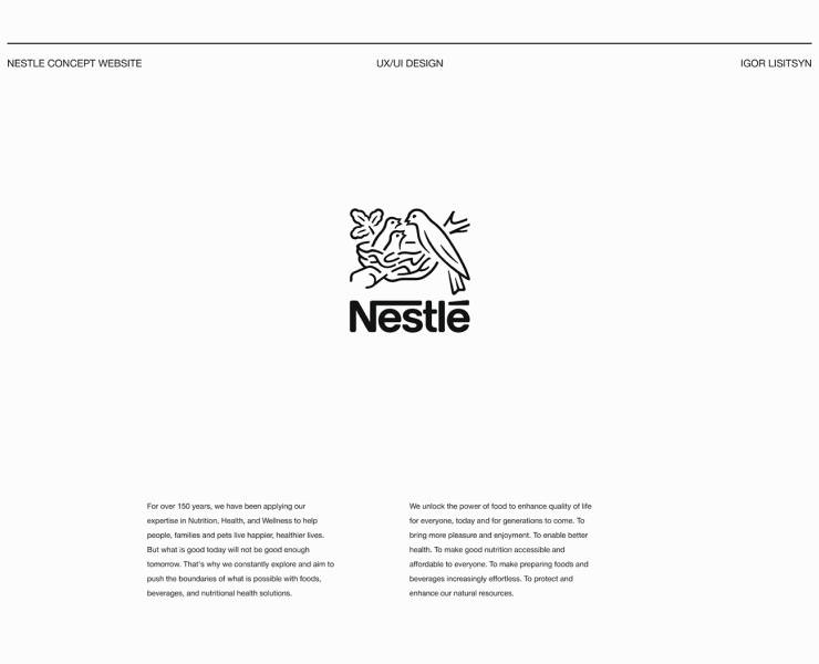 Nestle – redesign website — Интерфейсы на Dprofile