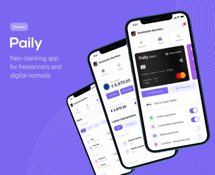 Paily Debit Card — Интерфейсы, Анимация на Dprofile